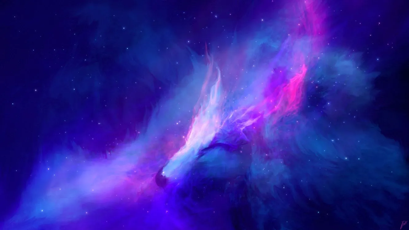 Wallpaper Purple and Blue Galaxy Illustration, Background Free Image