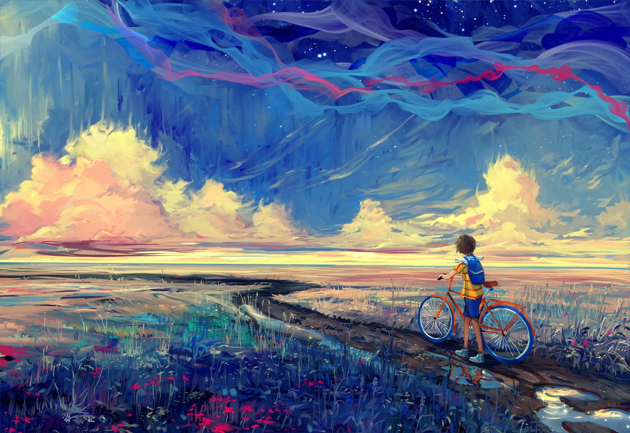 bicycle, Artwork, Fantasy Art Wallpaper HD / Desktop and Mobile Background