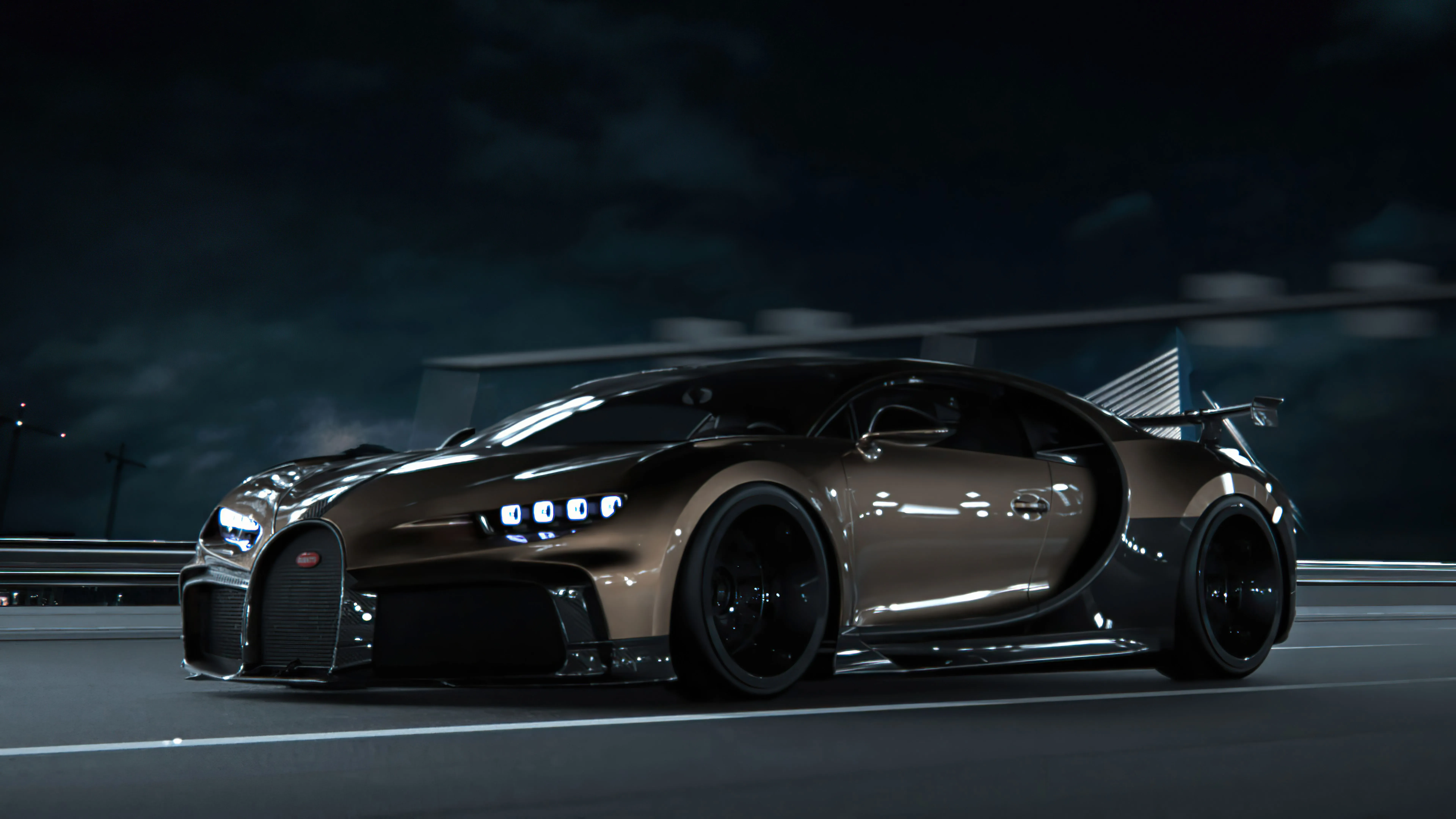 Bugatti Chiron Sports Car At Night HD Wallpaper