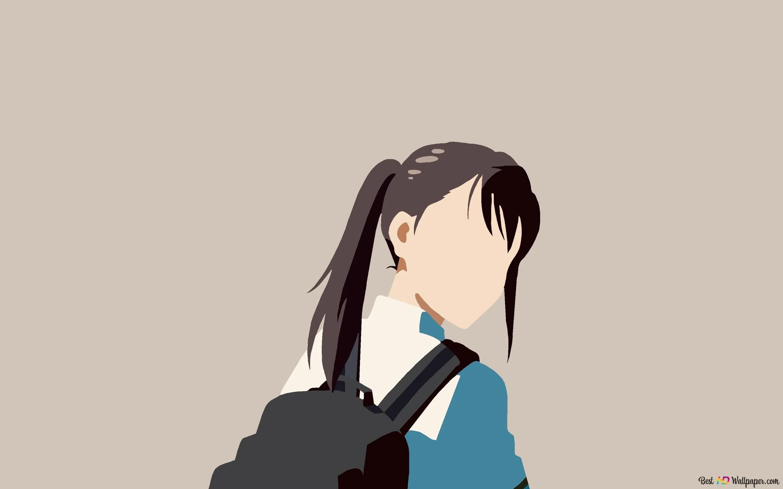 Suzume Iwato Minimalist From Suzume's Door Locking (Suzume No Tojimari) 4K Wallpaper Download
