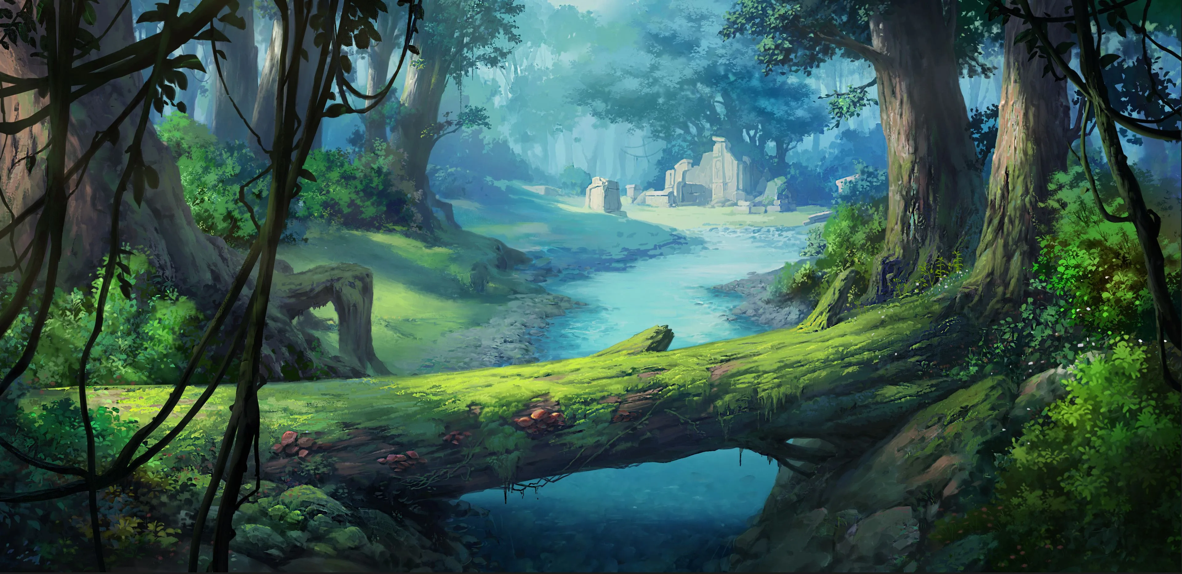 Fantasy Forest 4K Cool Digital Wallpaper, HD Artist 4K Wallpaper, Image and Background