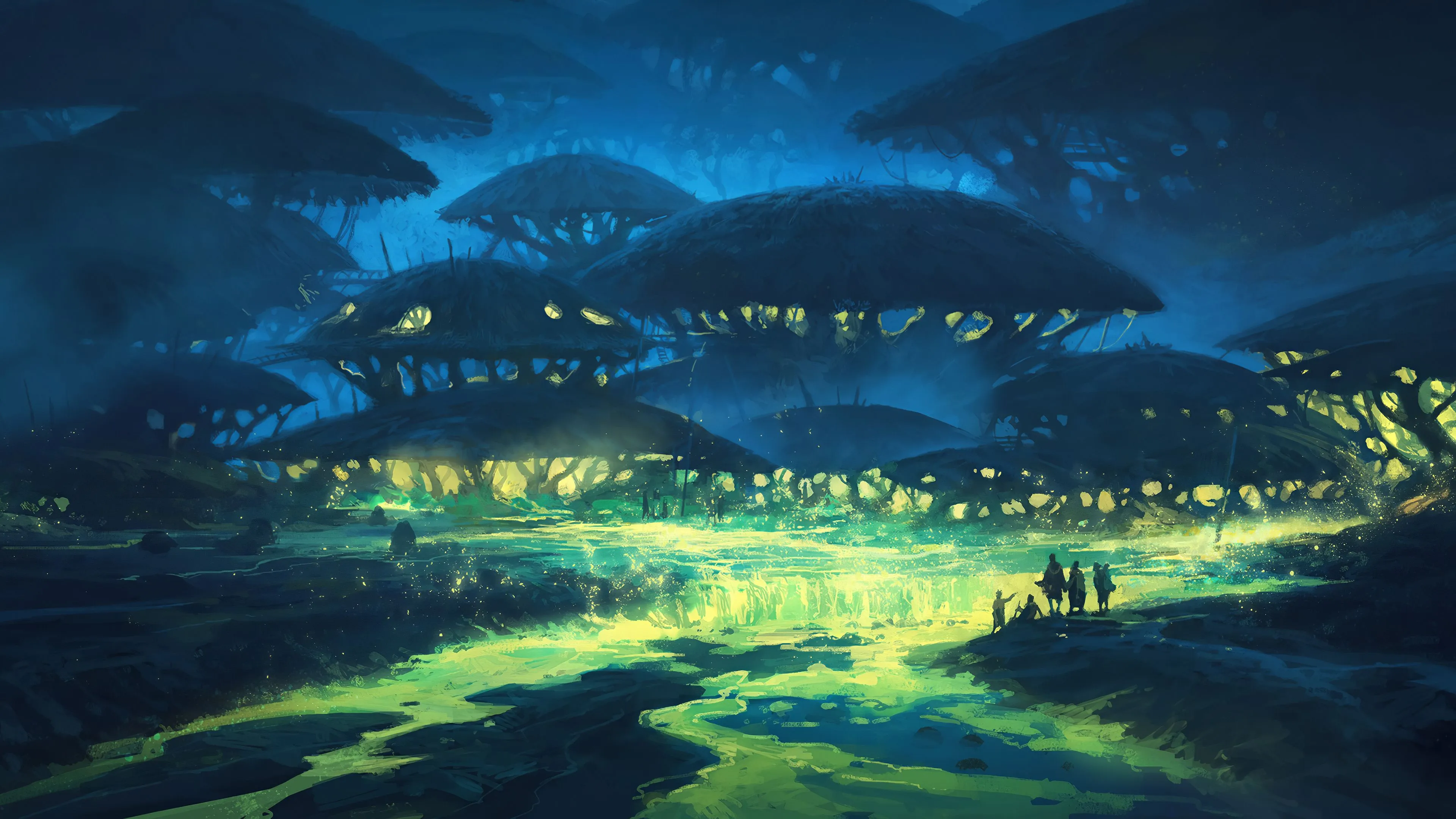 A Forest Night 4K Wallpaper, HD Artist 4K Wallpaper, Image and Background