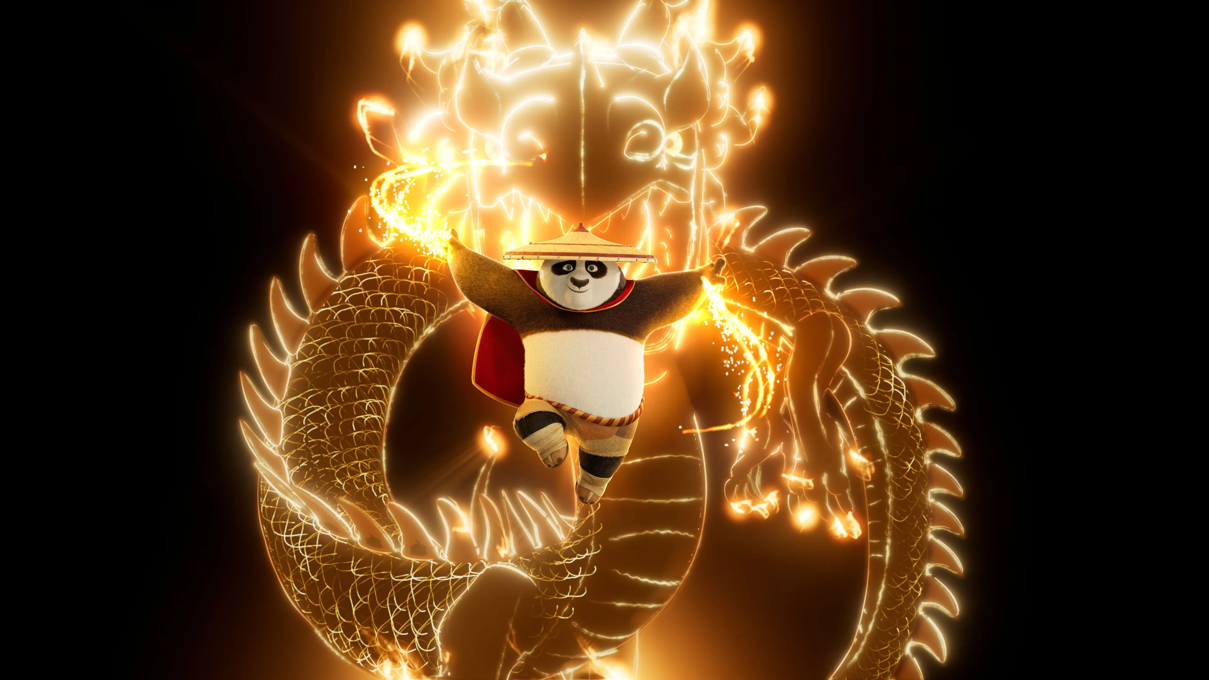 Po The Dragon Warrior in Kung Fu Panda 4 4K Wallpaper
