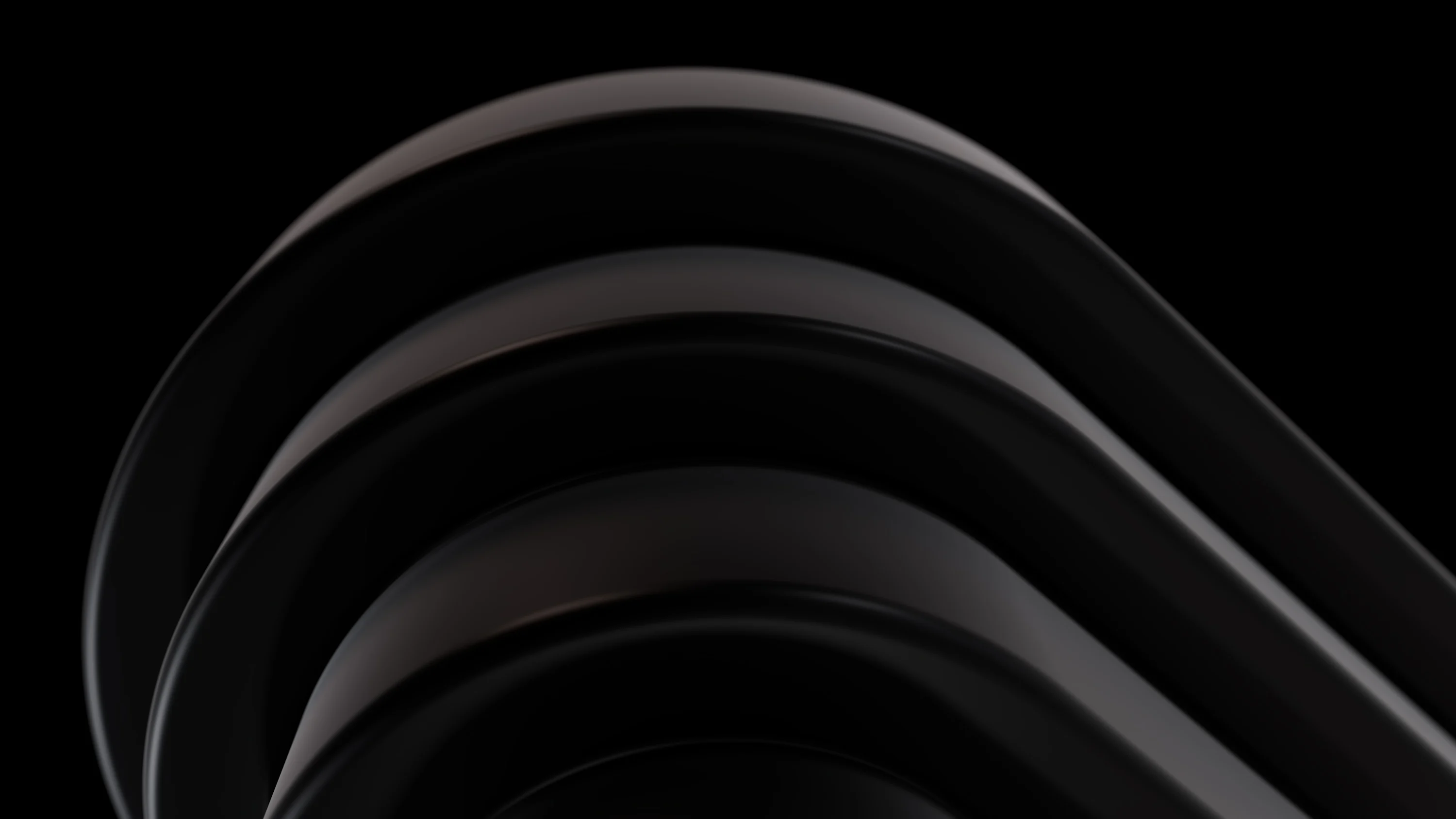 Abstract dark curved shapes against black background