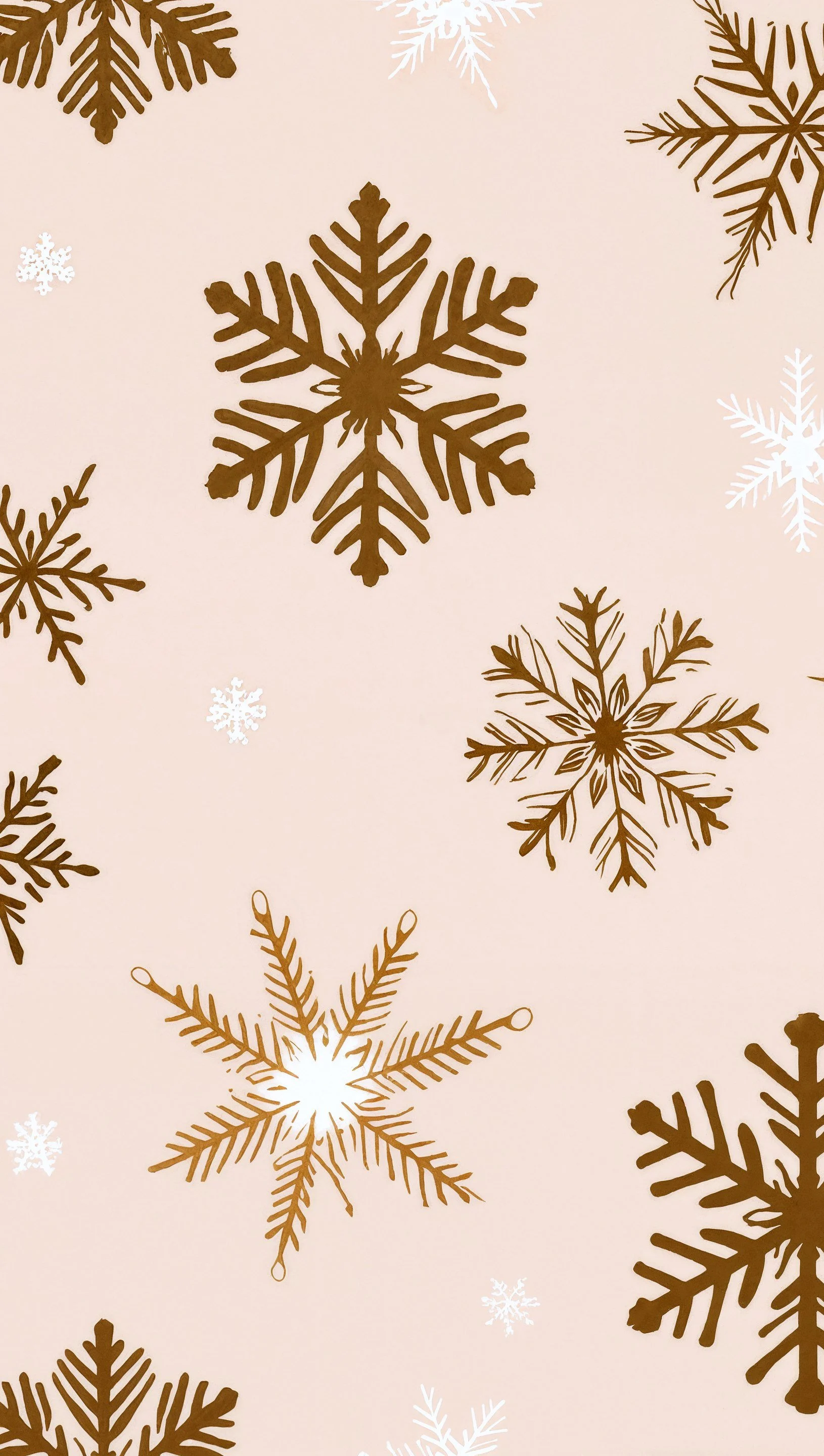 Brown snowflake Christmas pattern Aesthetic Wallpaper 4K for iPhone and Mobile Phone