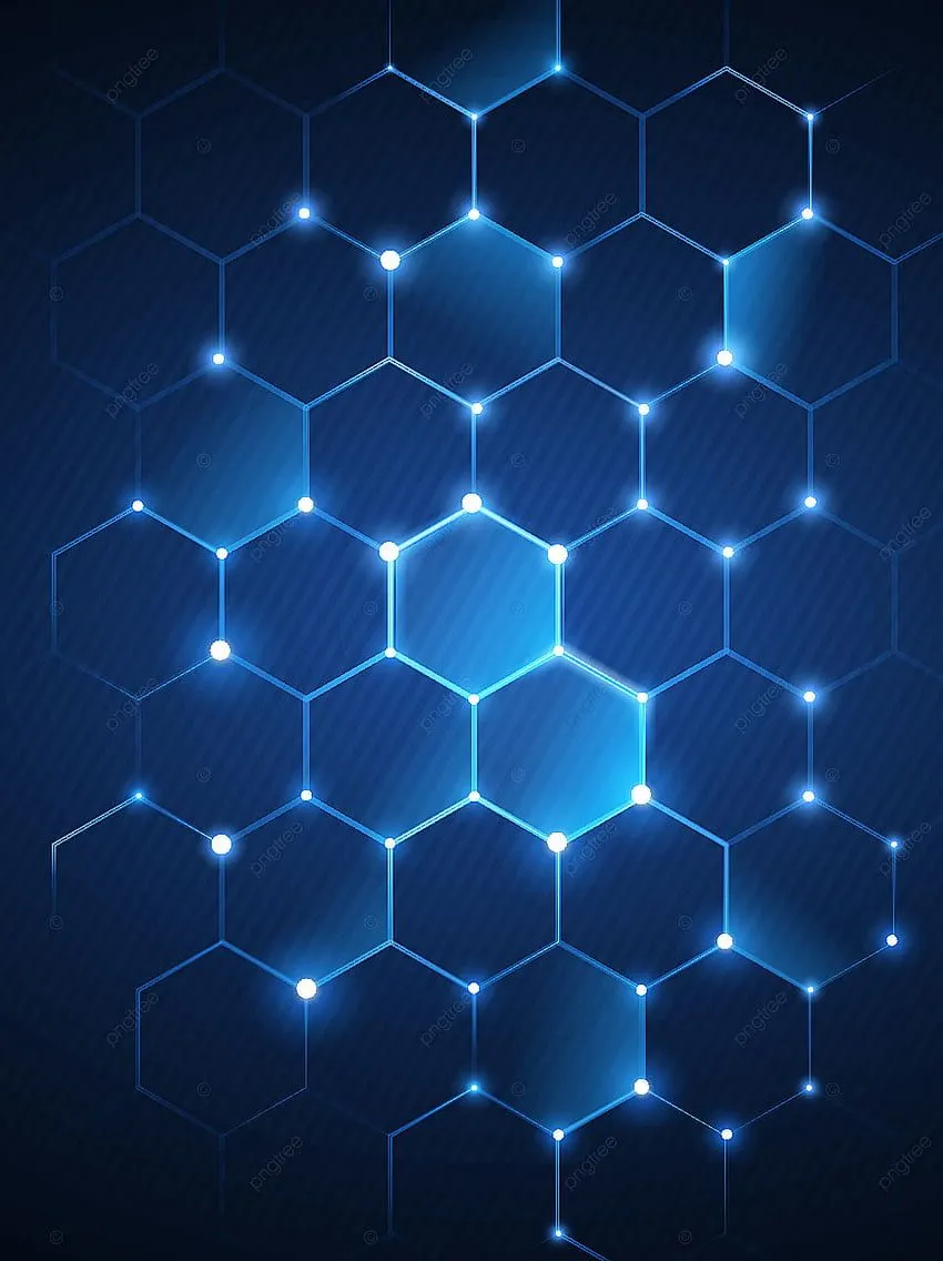 Blue Geometric Technology Honeycomb Background, Blue, Technology, Blue Black Background for, Dark Blue Geometric HD phone wallpaper