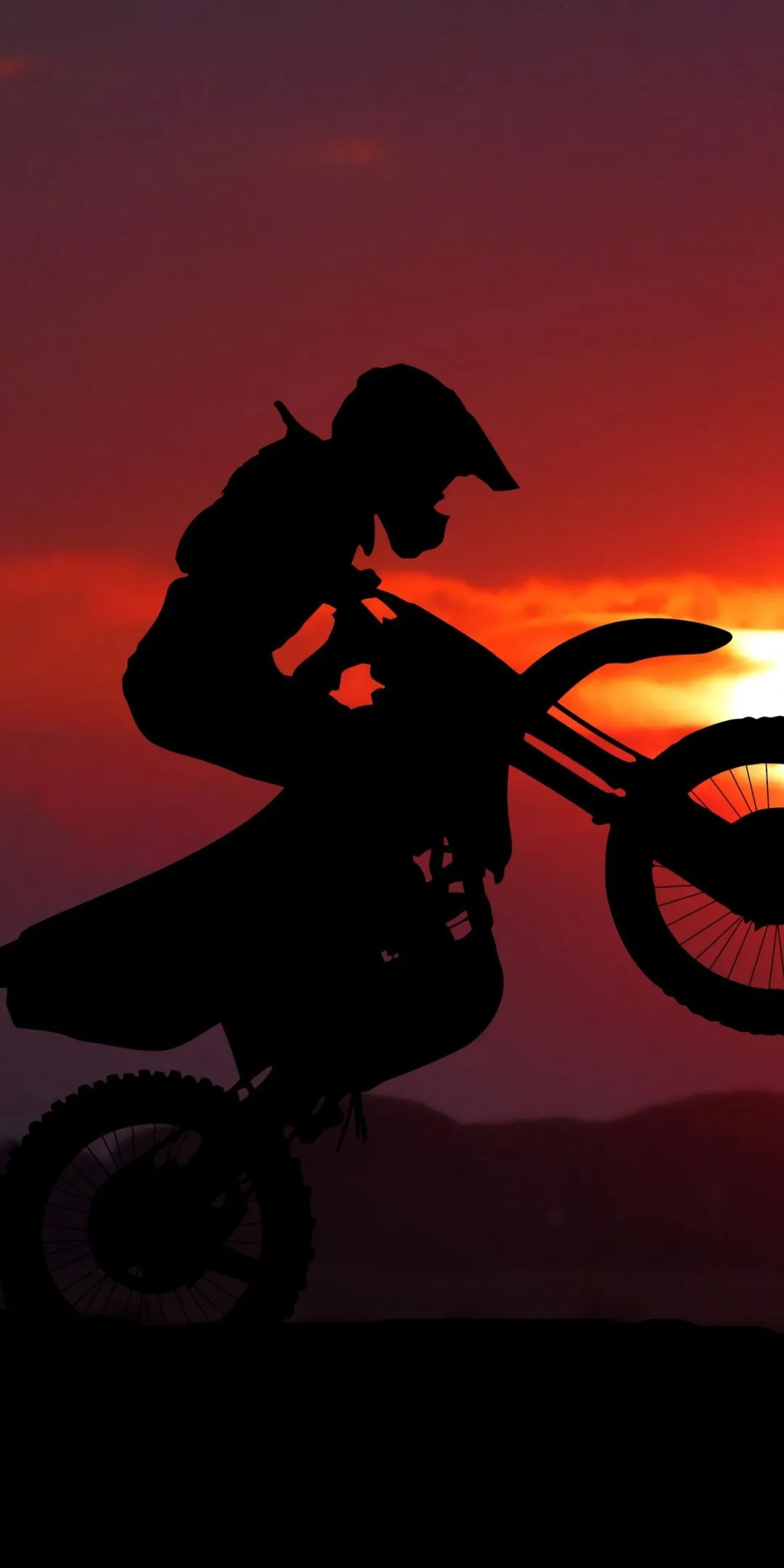 Motocross Motorcycle Wallpaper 4K, Motorcycle stunt, Silhouette