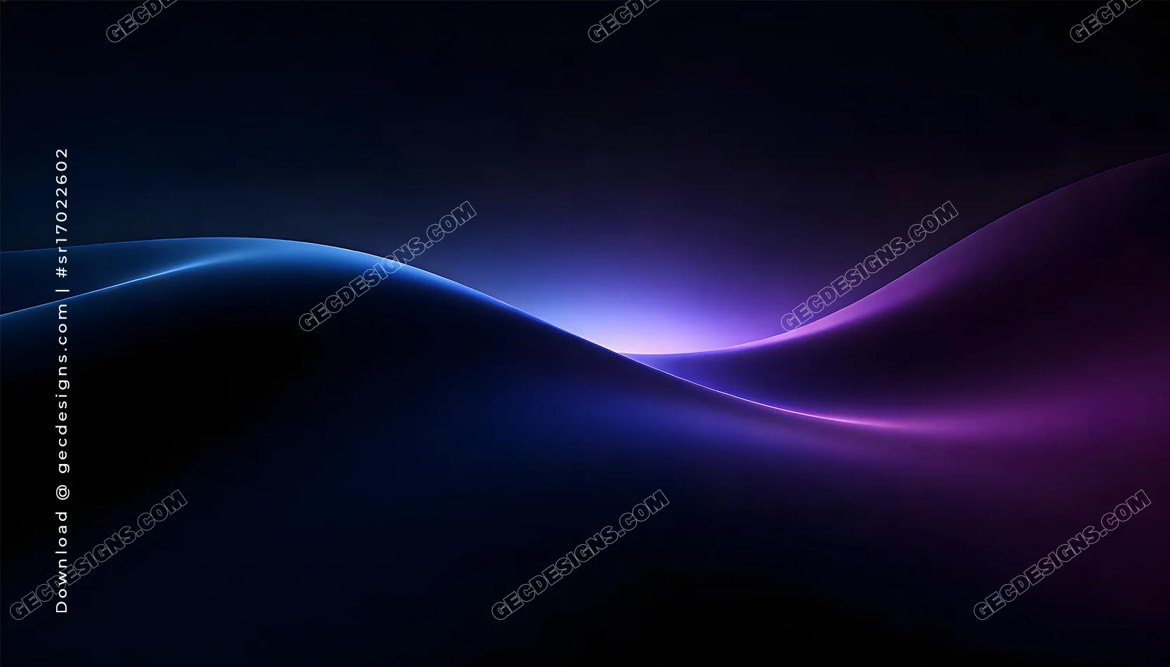 Dark Blue and Purple Abstract Gradient Desktop Wallpaper with Smooth Light Wave Horizon Download on GEC Designs