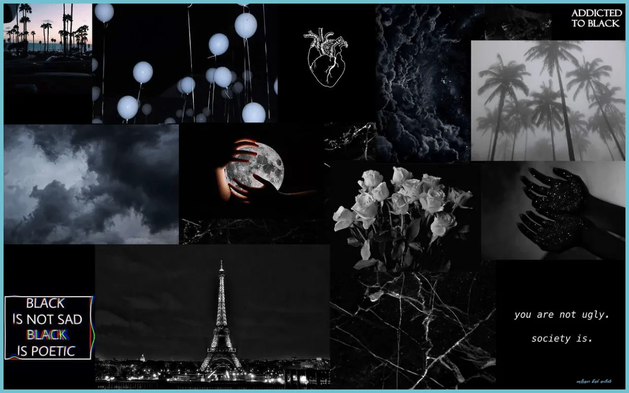 Black Aesthetic Collage Wallpaper Free Black Aesthetic Collage Background