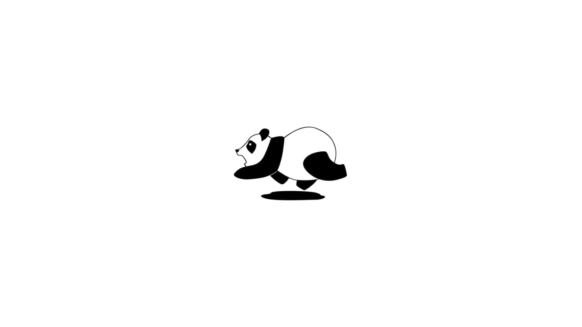 Download A Panda Bear Logo On A White Background Wallpaper