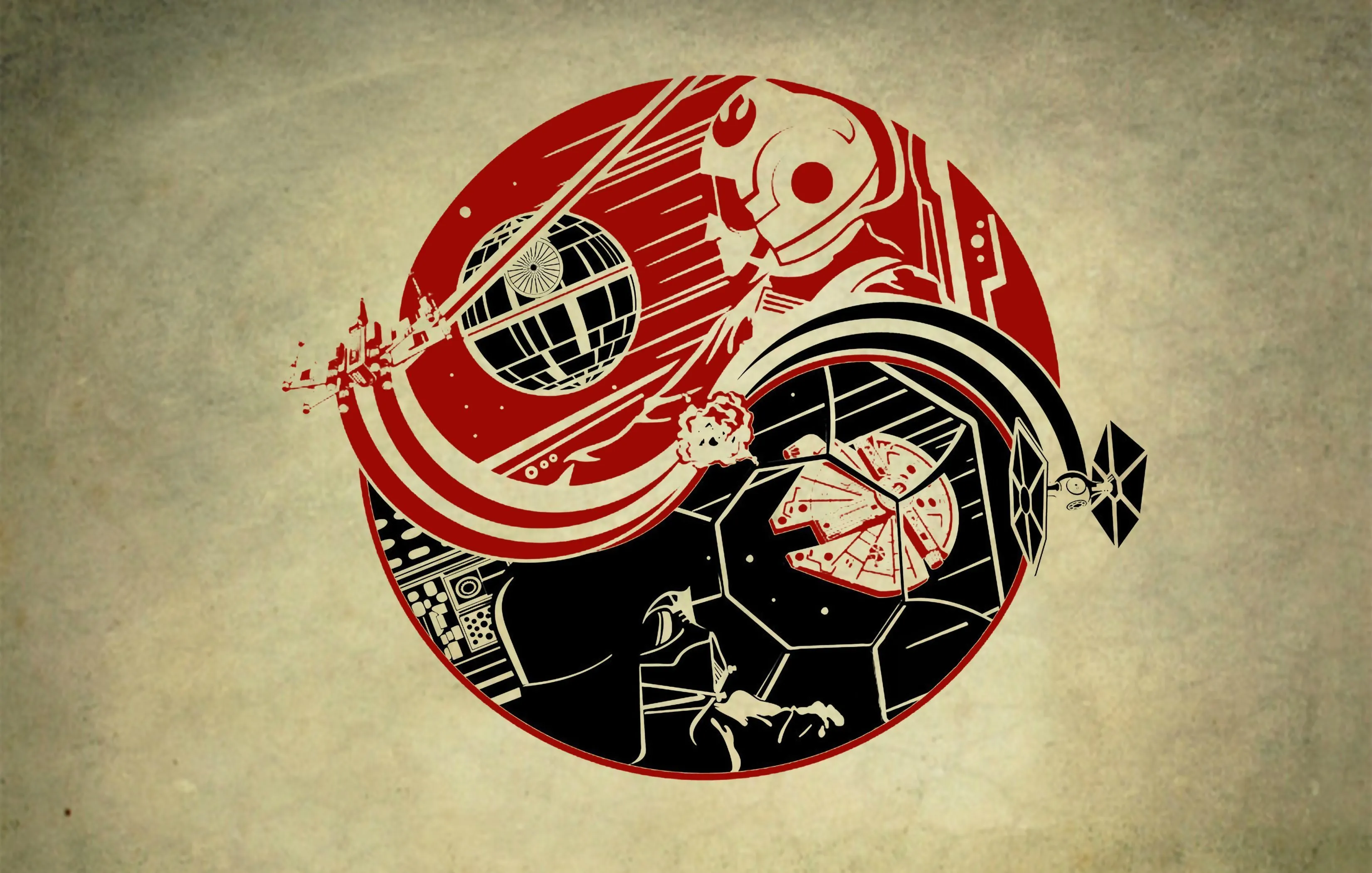 Wallpaper Star Wars, Star Wars, Yin Yang For Mobile And Desktop, Section текстуры, Resolution 3300x2100