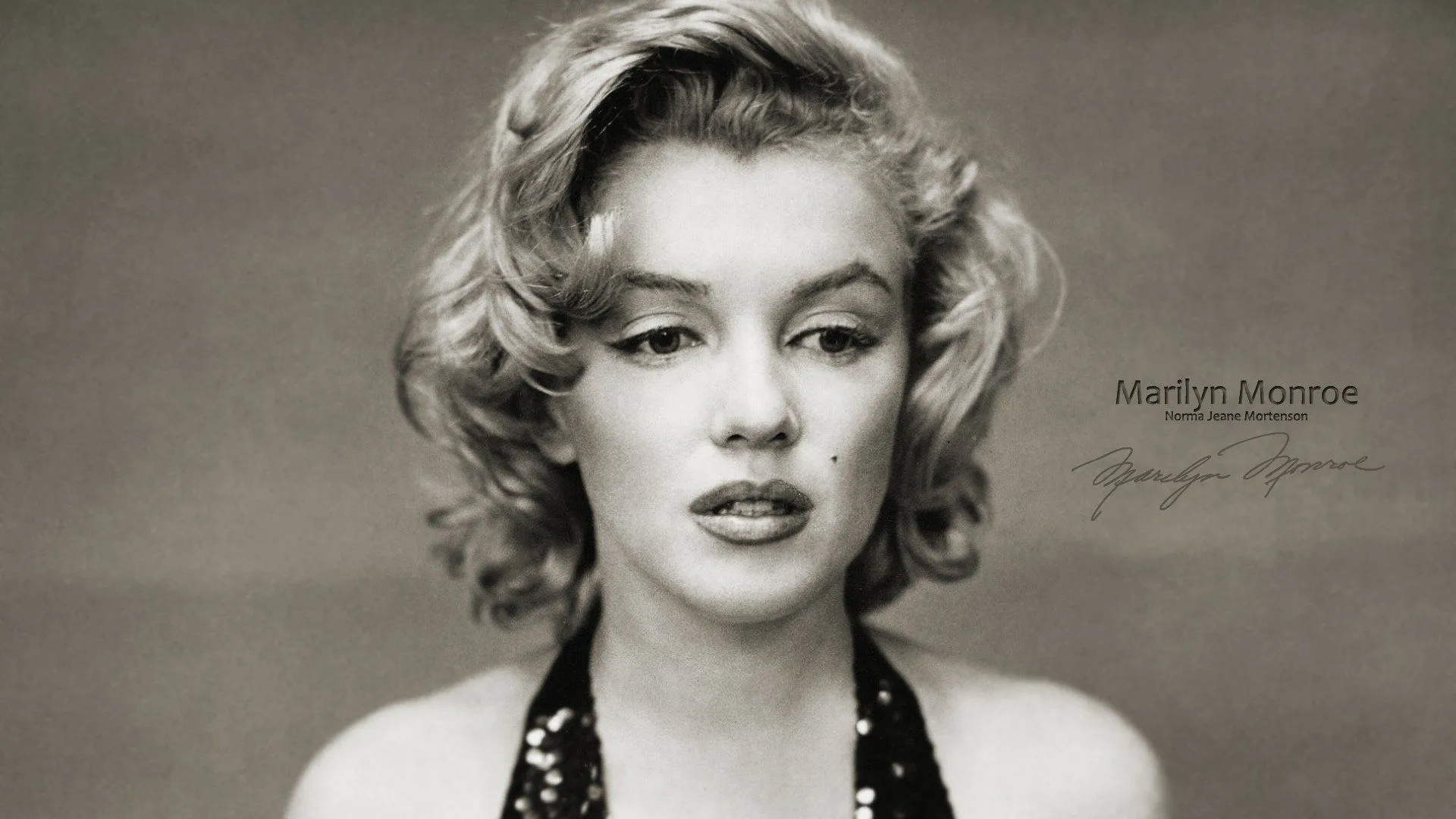 Timeless Elegance: Marilyn Monroe HD Wallpaper in Black & Whitex1080