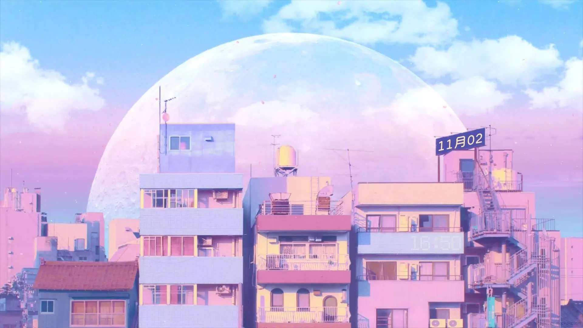 Lofi Pink Town Live Wallpaper