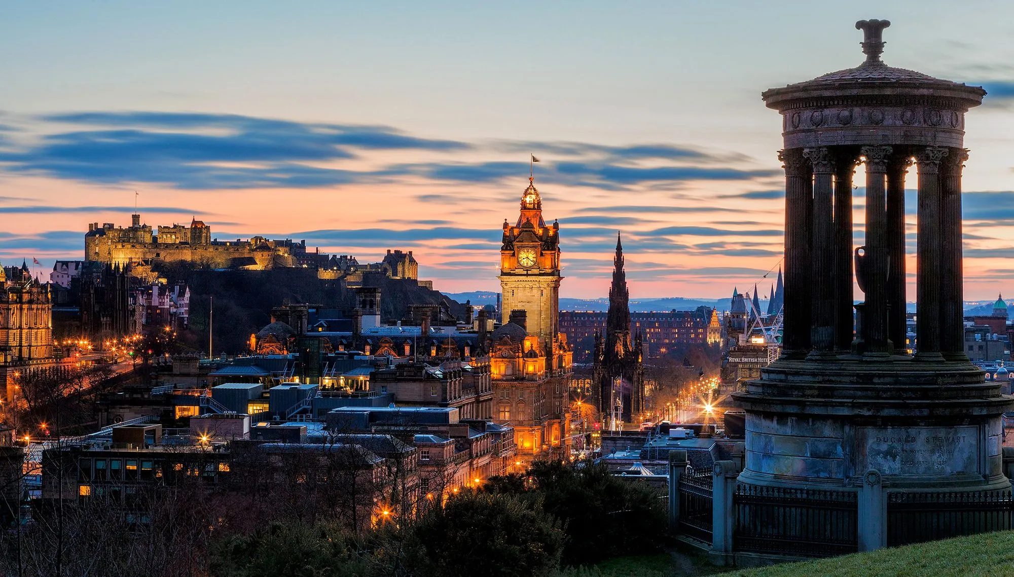 Wallpaper sunset, the city, the evening, Scotland, panorama, Scotland, Edinburgh, Edinburgh for mobile and desktop, section город, resolution 2000x1138