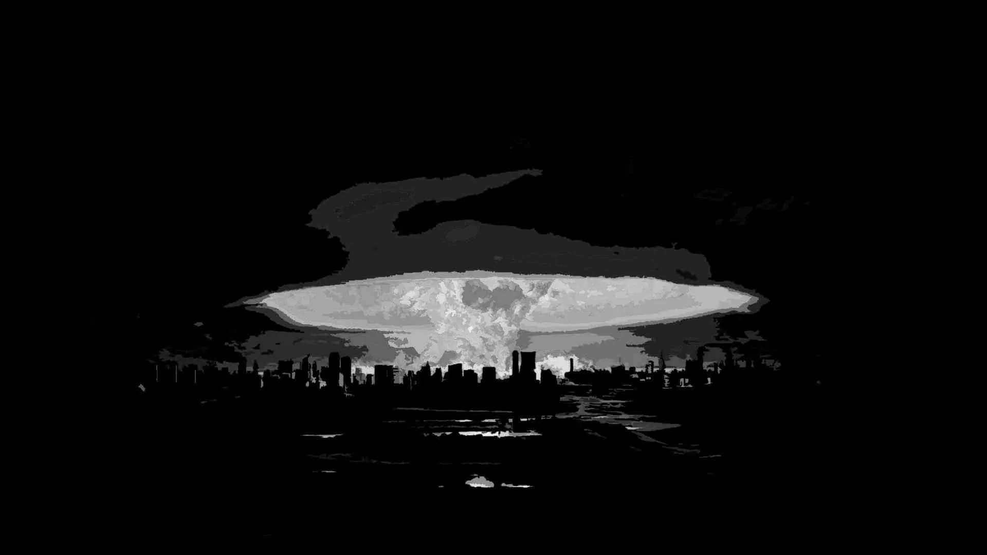 Download Atomic Blast Japanese Aesthetic Black Wallpaper