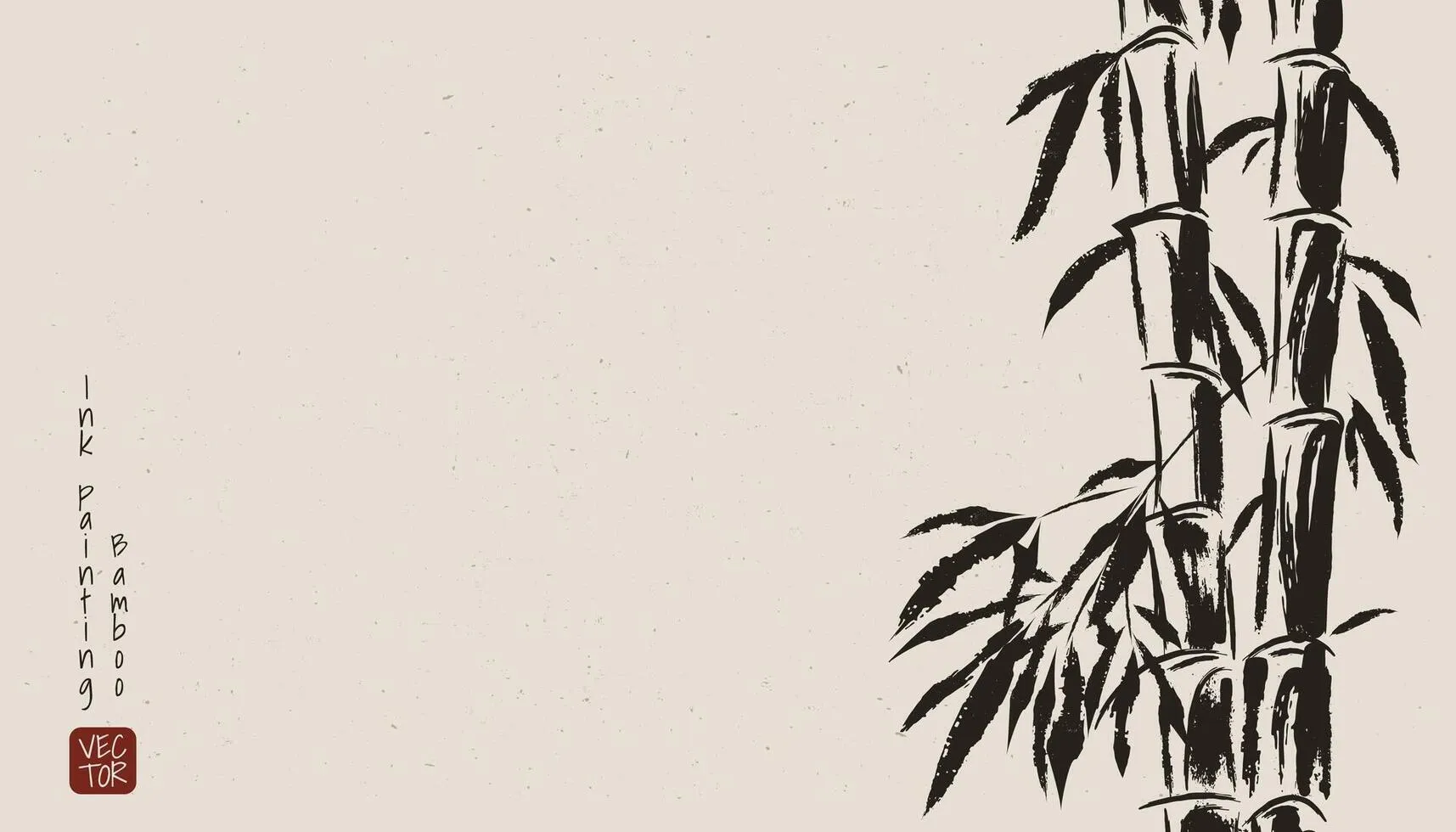 A watercolor black bamboo leaves painting background, traditional Asian art. Ideal for banners, cards, and decorations, capturing the elegance of Chinese and Japanese culture