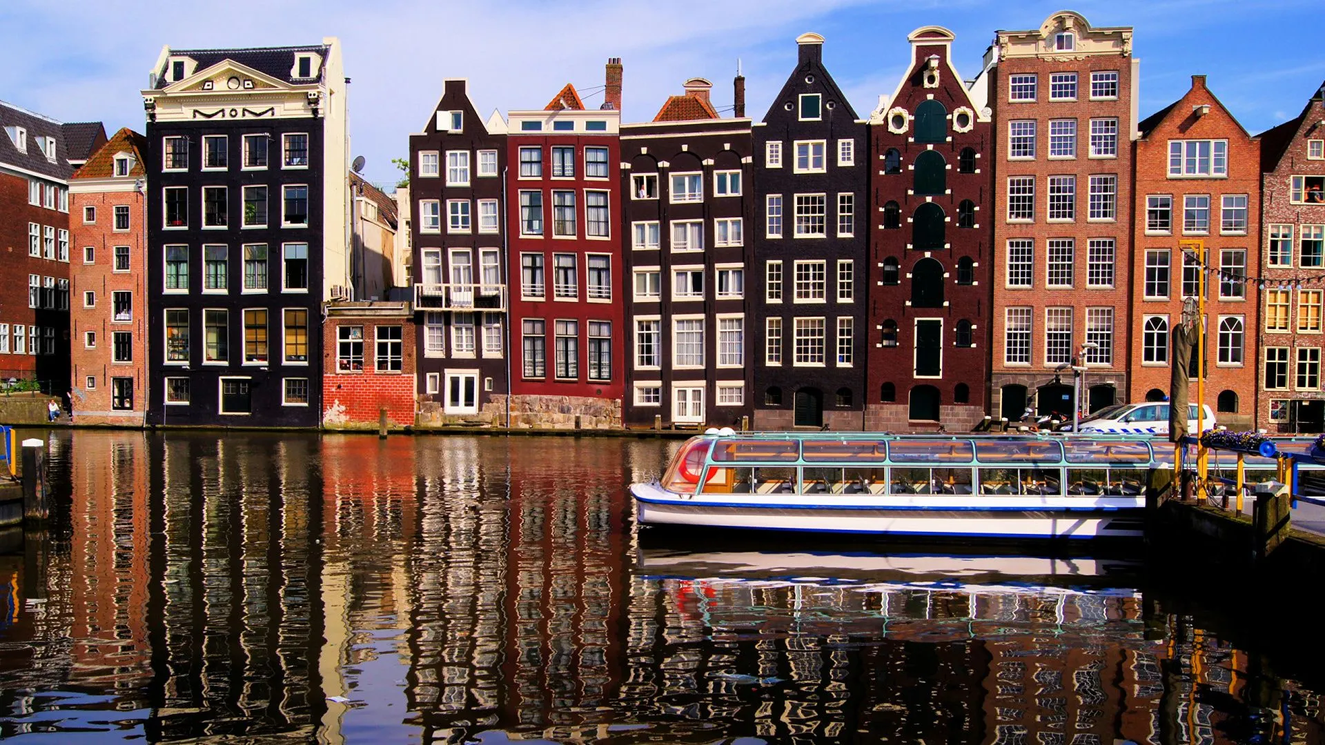 Full HD, HDTV, 1080p 16:9 Canals Of Amsterdam Wallpaper Free 1920x1080 High Quality Background