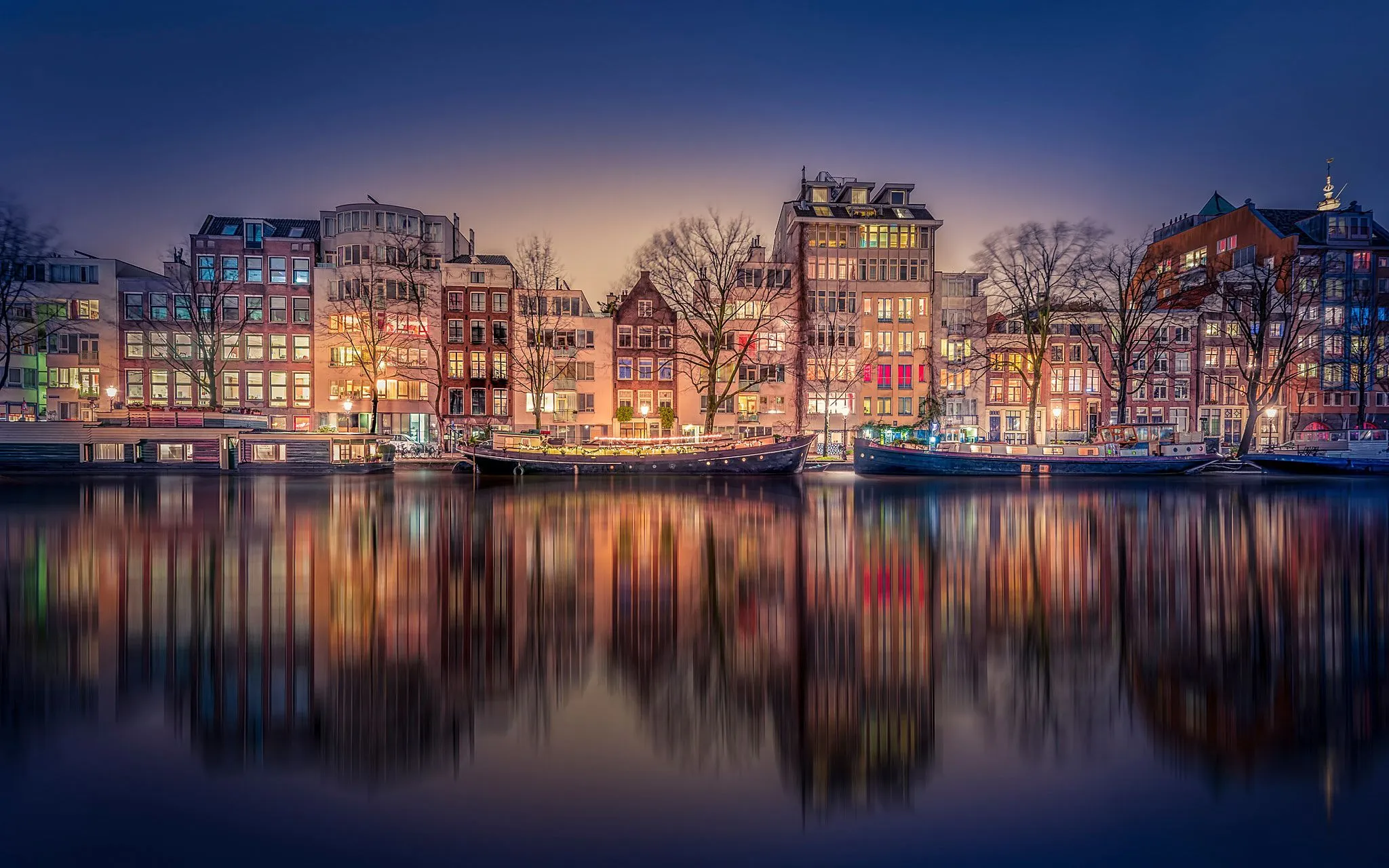 Wallpaper night, channel, Amsterdam for mobile and desktop, section город, resolution 2048x1280