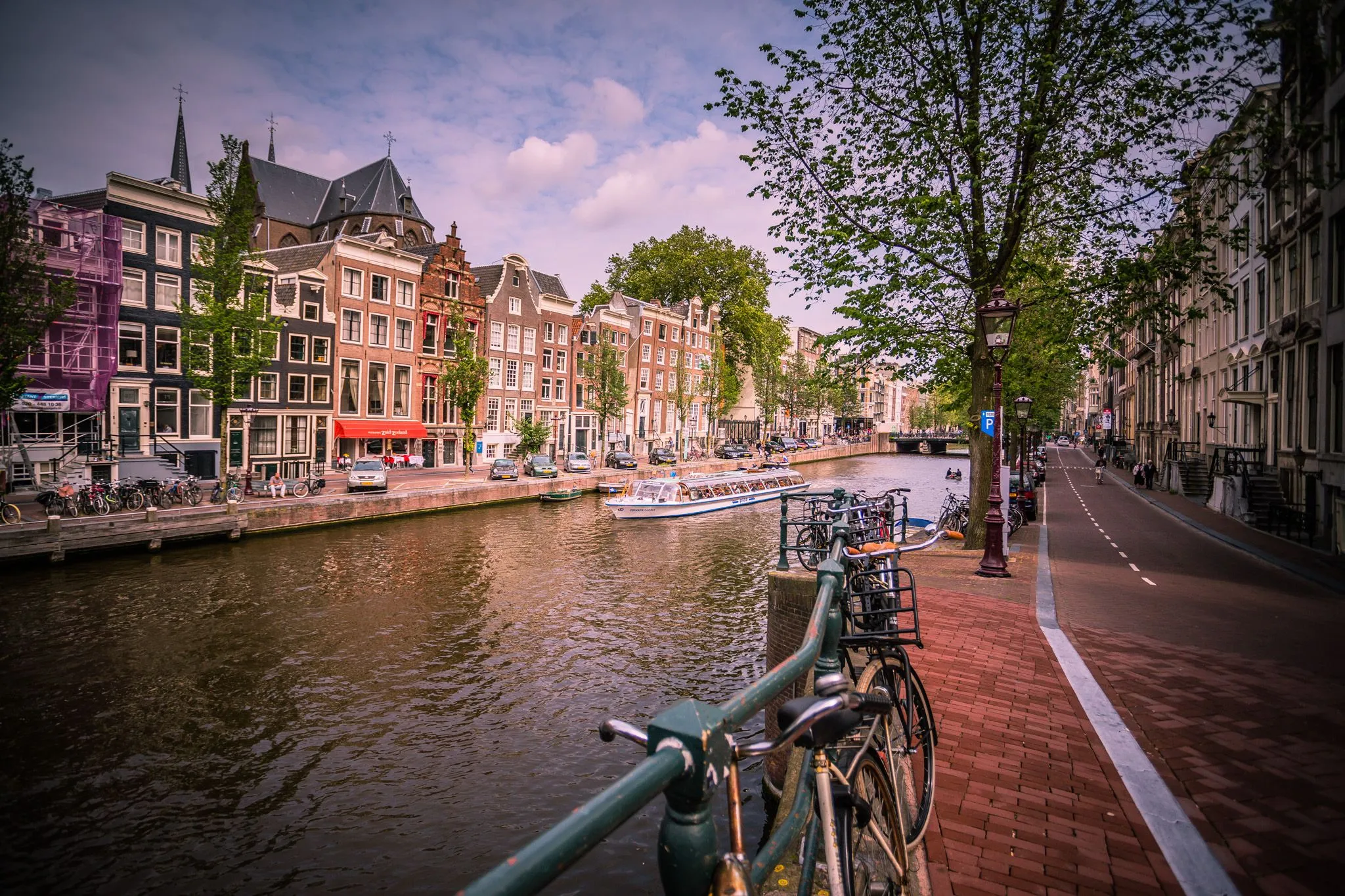 Wallpaper road, machine, bike, the city, river, home, Amsterdam, channel for mobile and desktop, section город, resolution 2048x1365