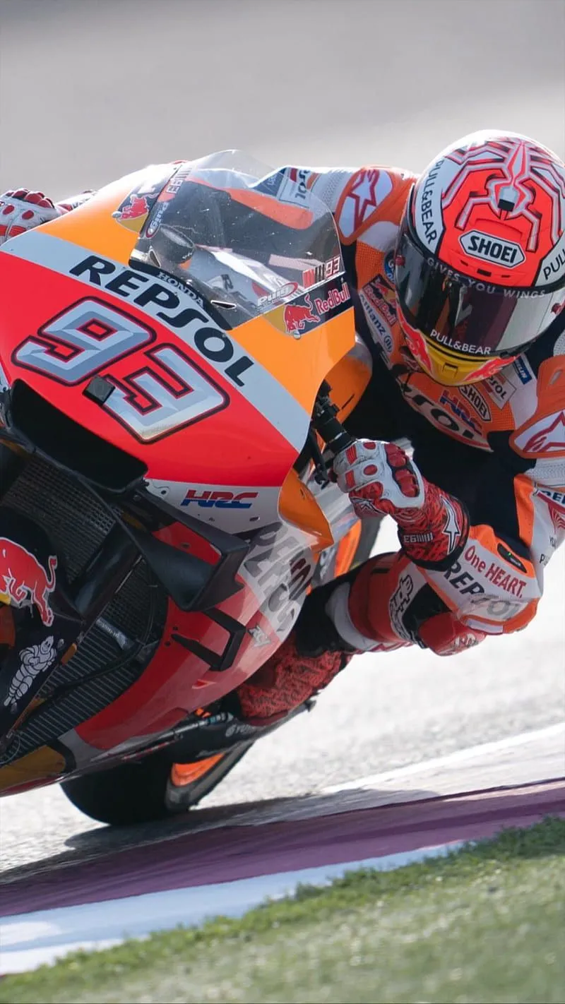 Marc Marquez, bike, exhaust, motorcycle, HD phone wallpaper