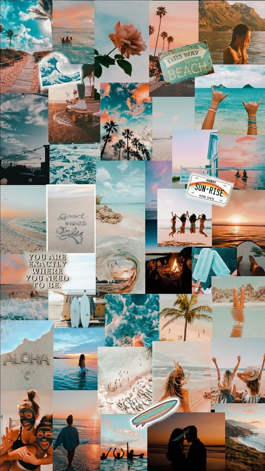 Summer aesthetic, collage HD phone wallpaper