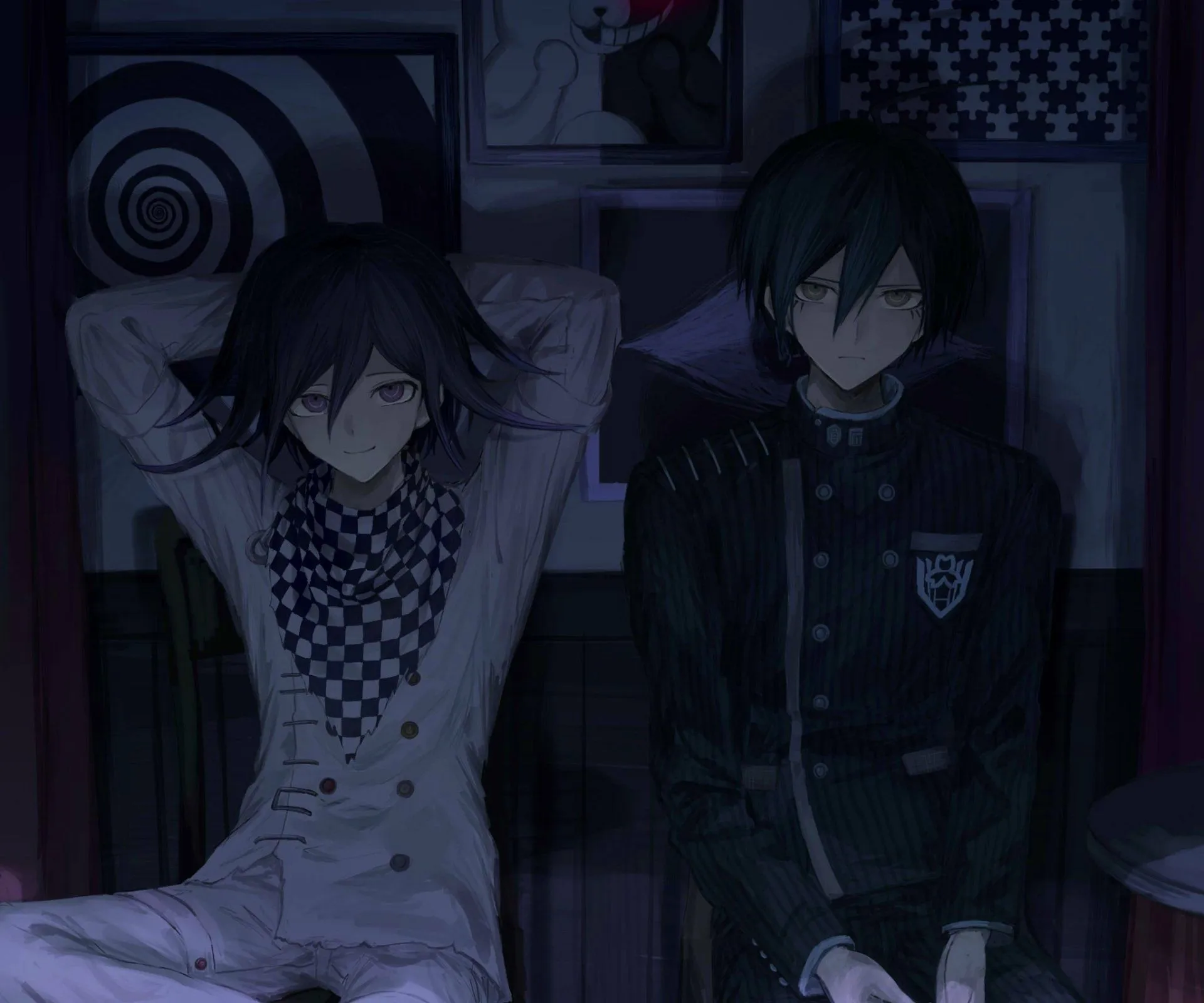 Danganronpa V3 HD Wallpaper: Shuichi Saihara & Kokichi Oma Duo Spotlightx1704