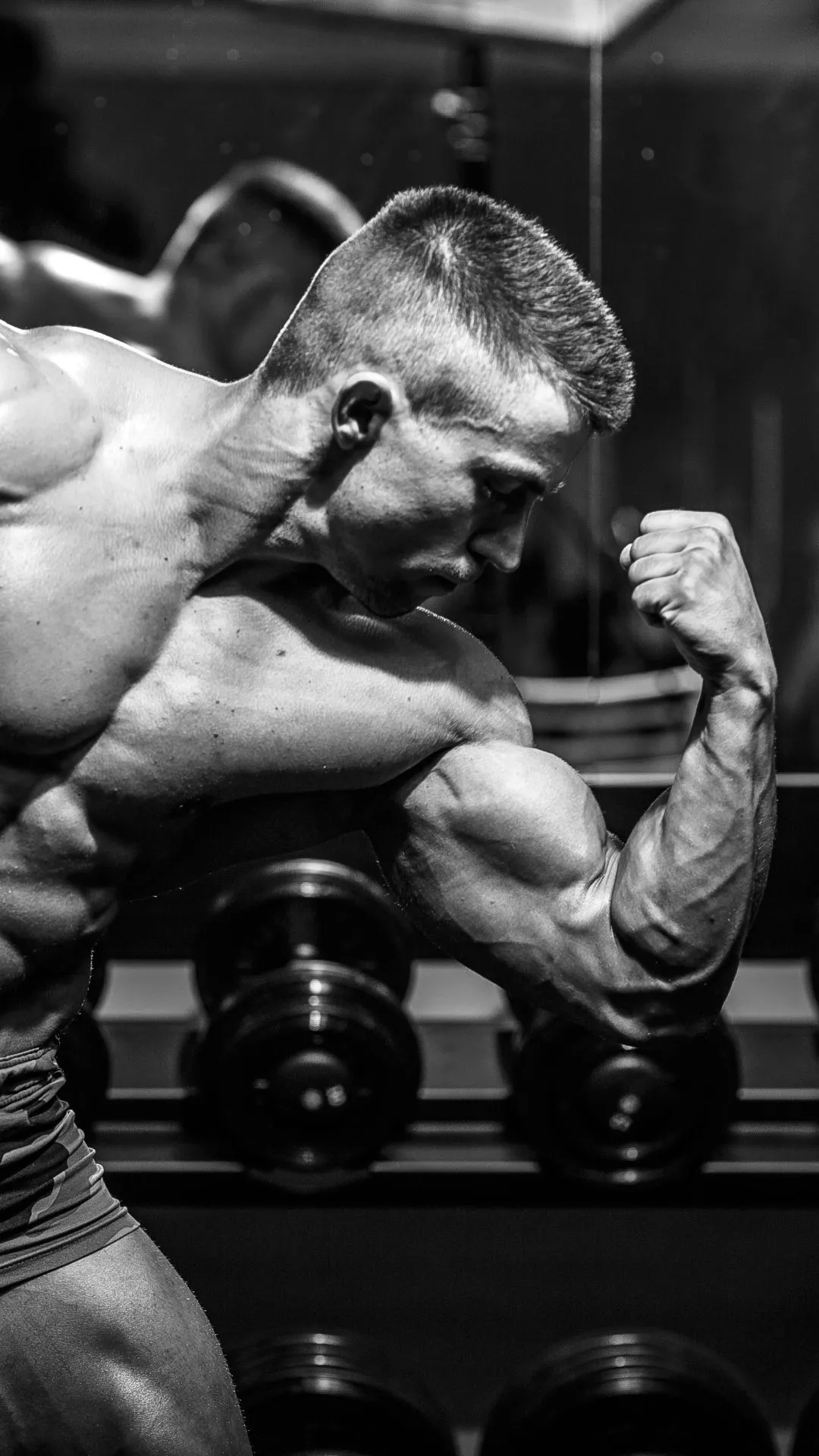 Phone wallpaper: Gym, Bodybuilding, Sports, Black & White, Muscle, Bodybuilder 1393016