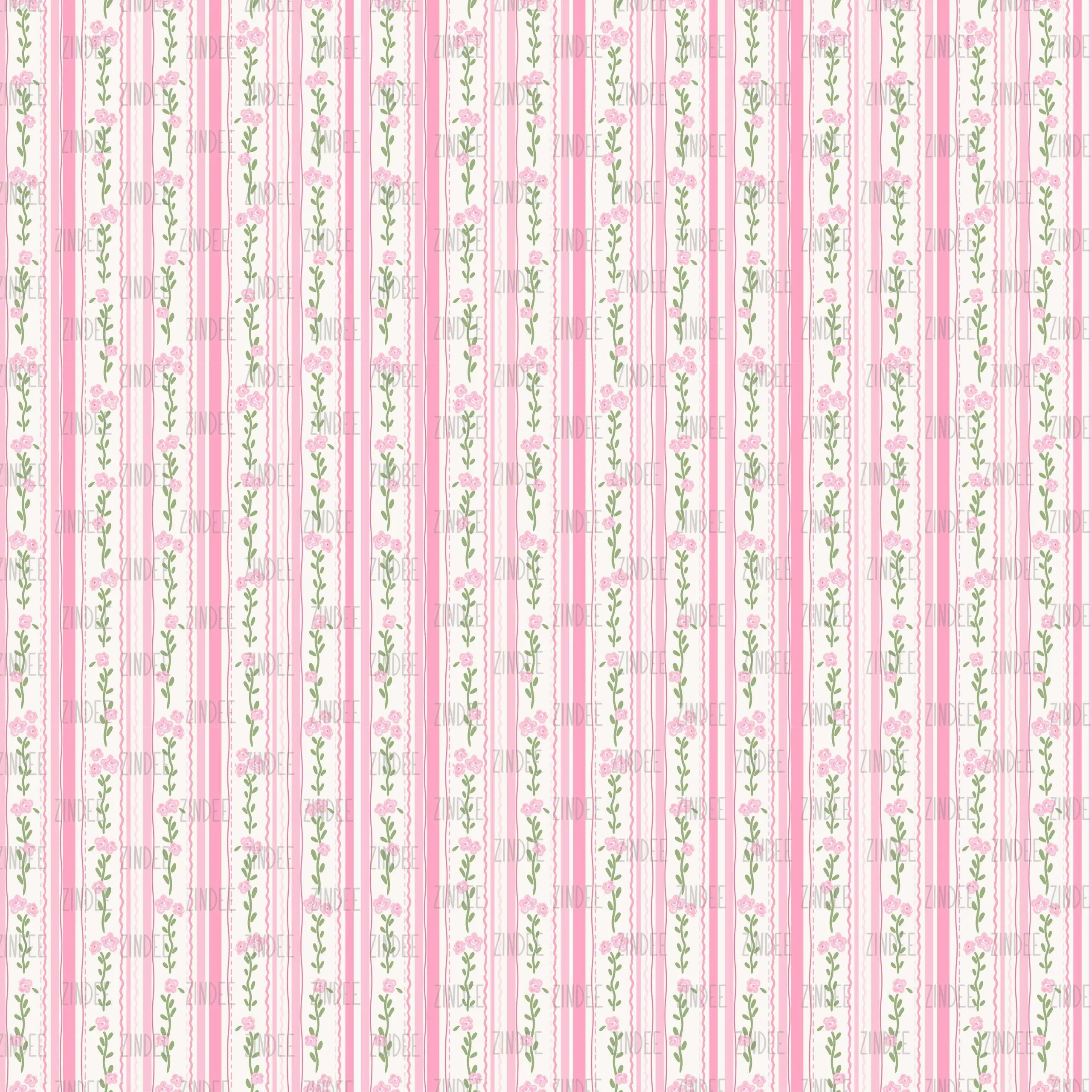 Rosey Stripe Wallpaper Pink seamless (vinyl)