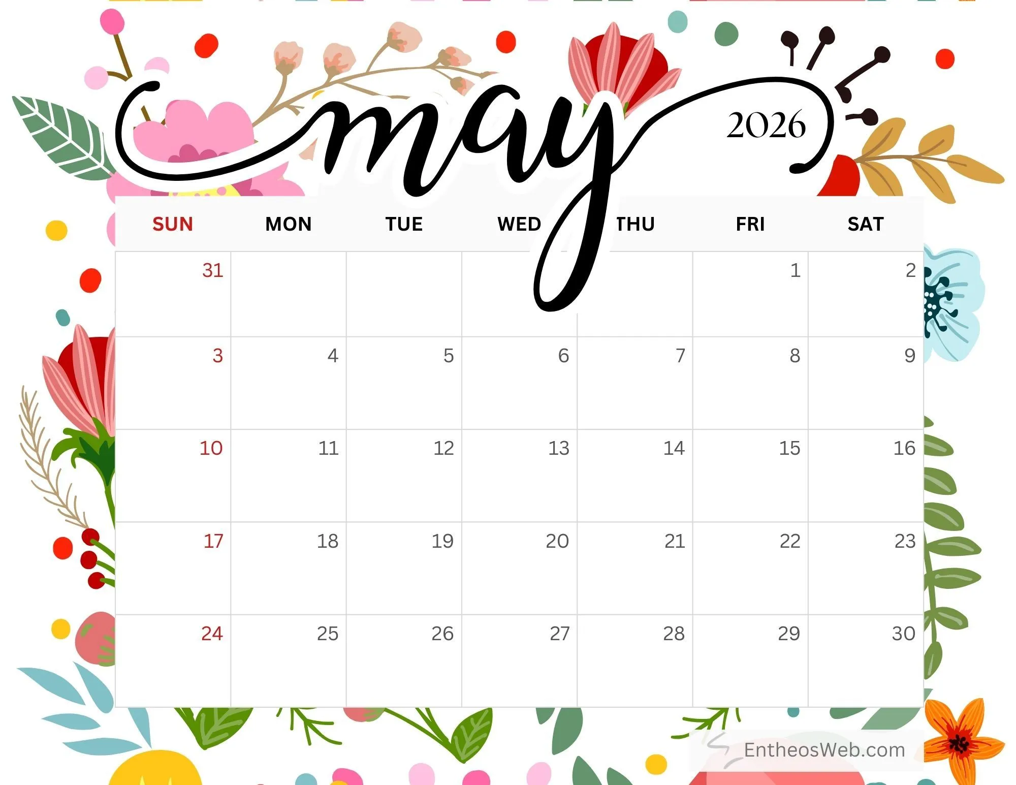 May Calendars & Wallpaper for 2026