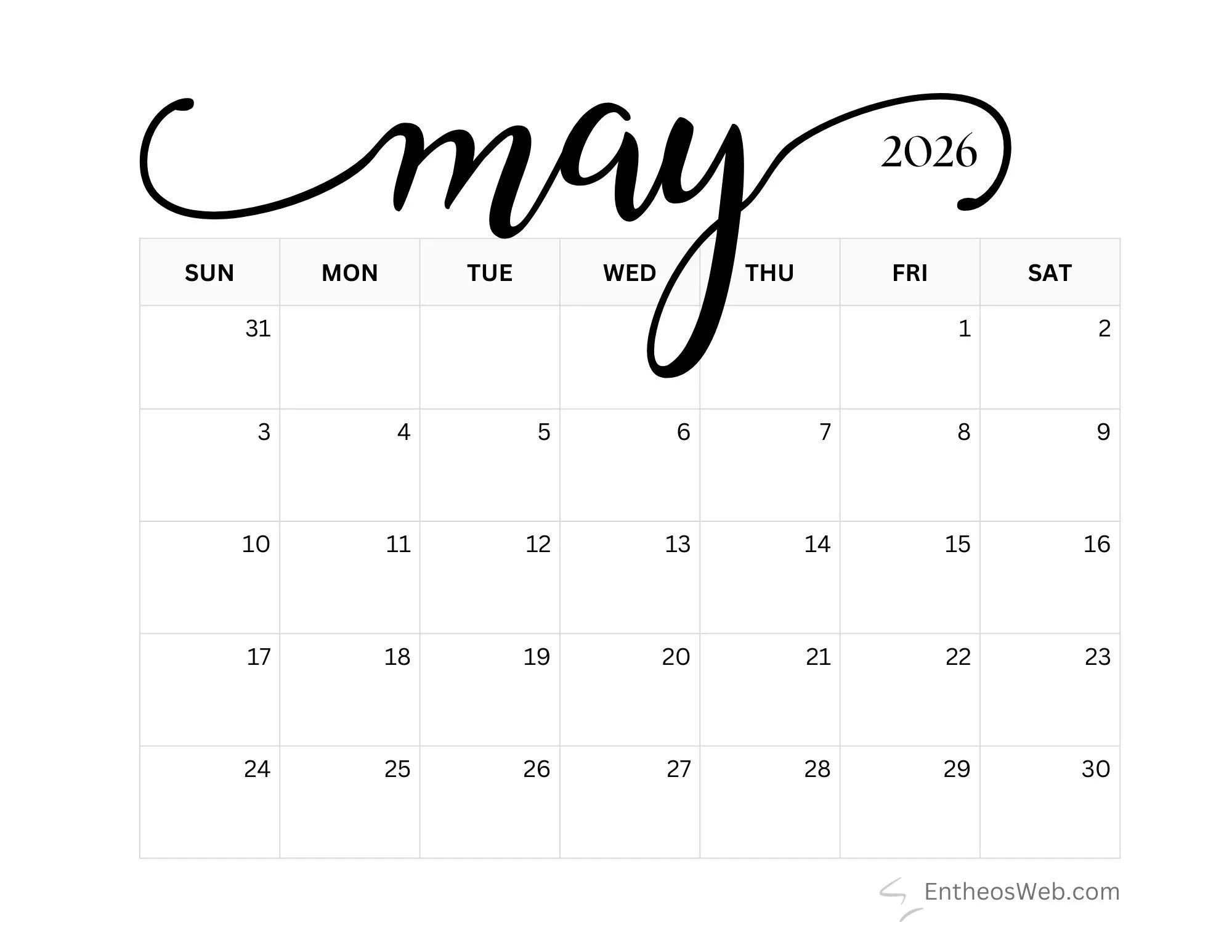 May Calendars & Wallpaper for 2026