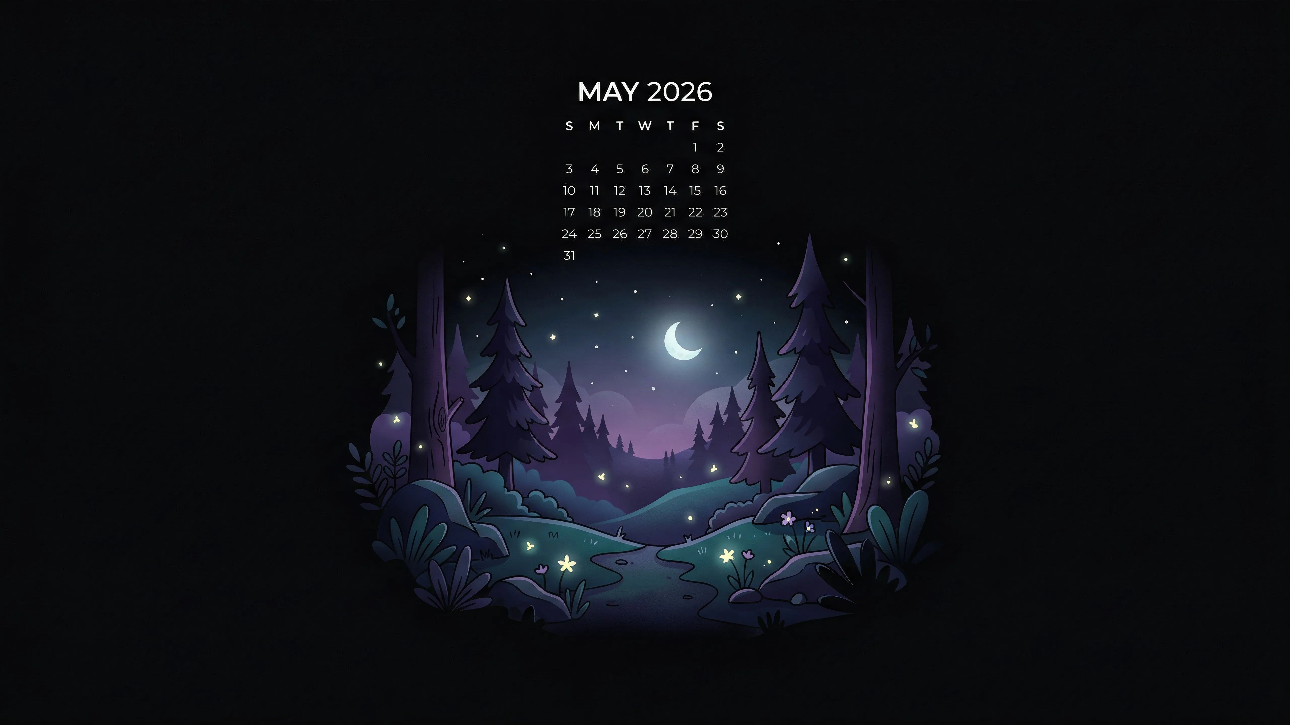 May 2026 Calendar 4K Wallpaper