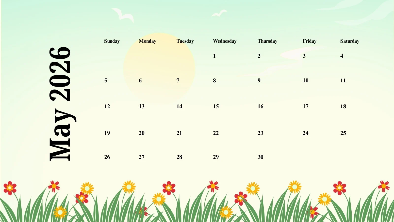 Free to edit and print May 2026 calendar