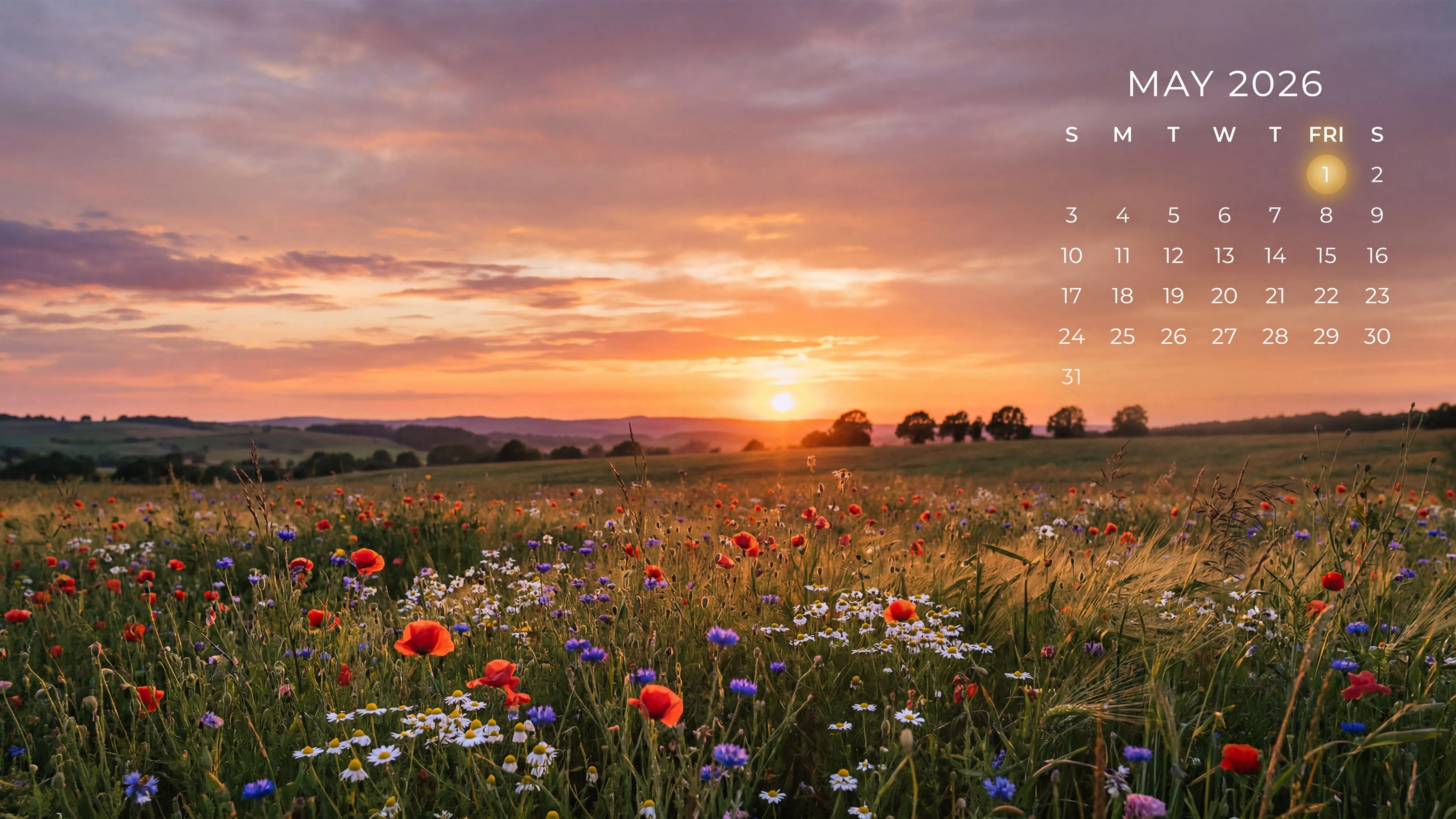 May 2026 Calendar 4K Wallpaper