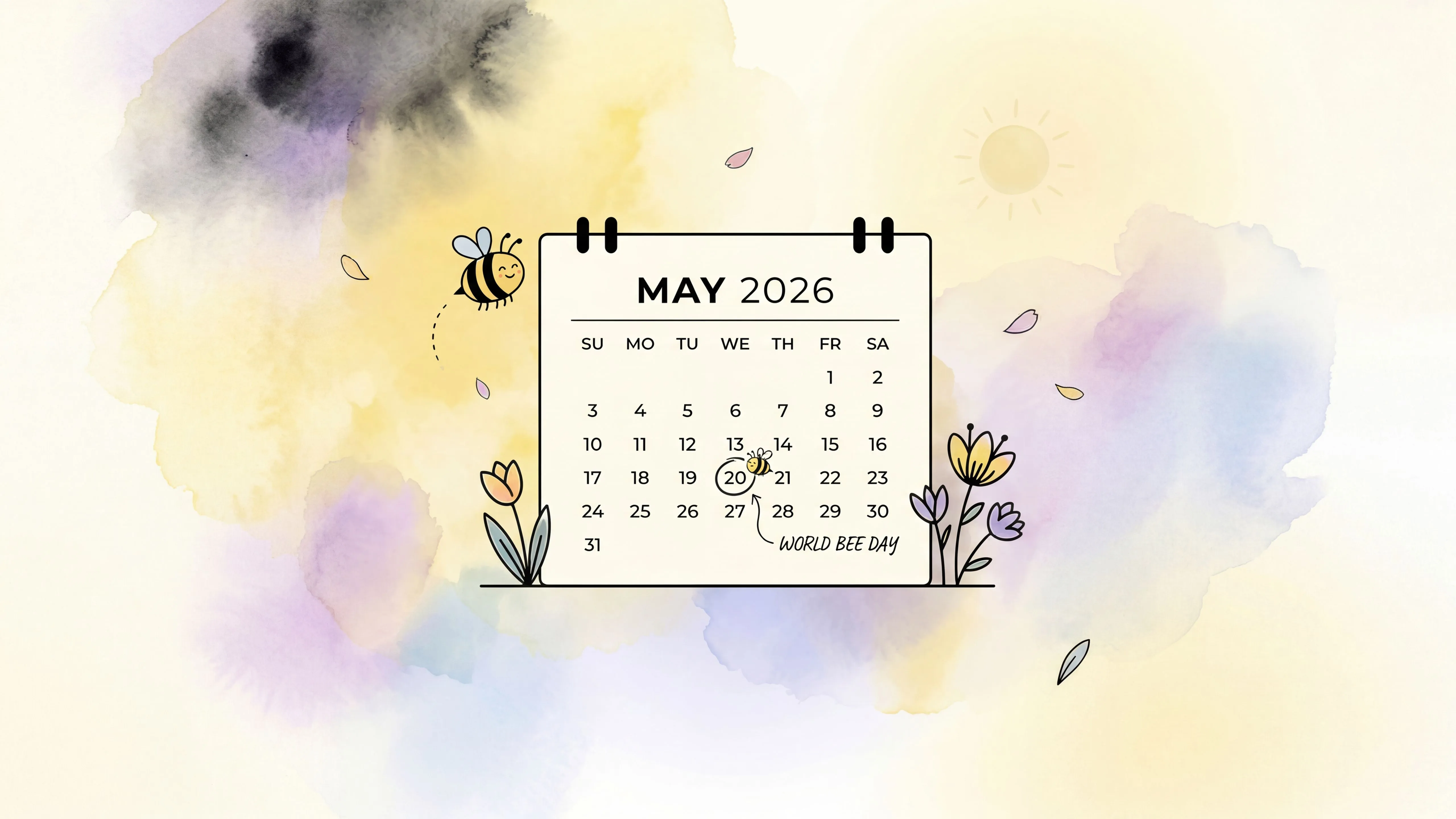 May 2026 Calendar 4K Wallpaper