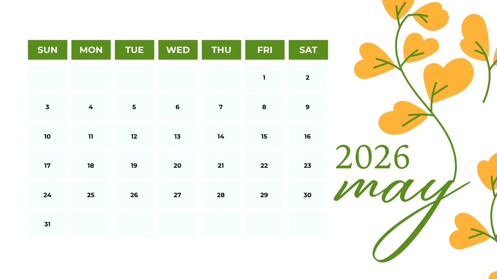 to edit and print May 2026 calendar