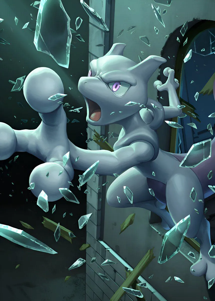 High Quality textless version of #Mewtwo EX Immersive Full Art card from Pokemon TCG Pocket. Details: Official Key ArtK 2936x4096. Genetic Apex (A1). Artwork illustrated by Nurikabe. #PokemonTCG #Textless #