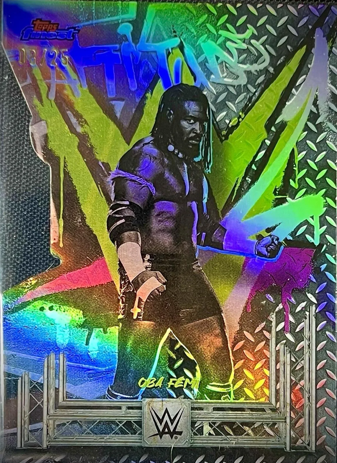 Oba Femi [Die Cut Refractor] Prices Topps Finest WWE