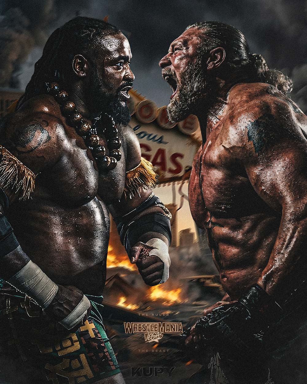 Road to WrestleMania Vegas: Oba Femi vs. Brock Lesnar Kupy Wallpaper