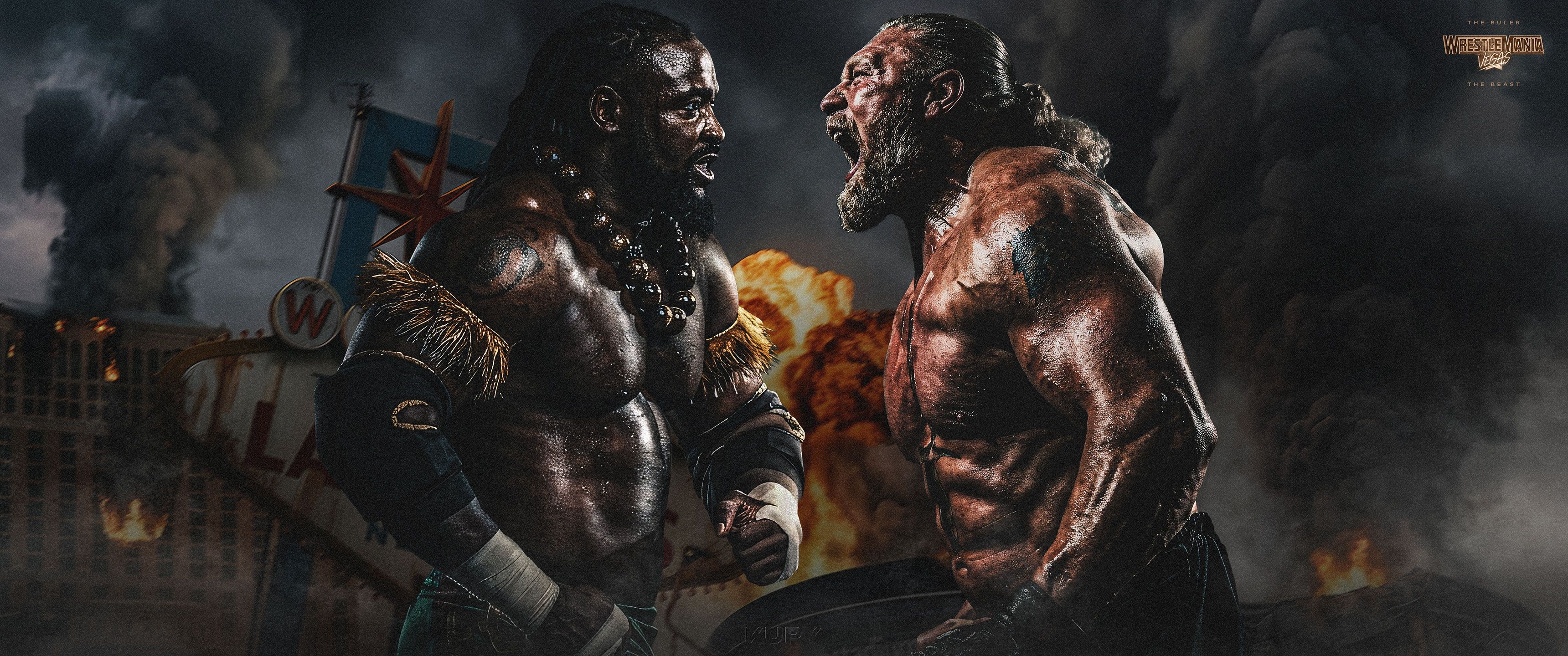 Road to WrestleMania Vegas: Oba Femi vs. Brock Lesnar Kupy Wallpaper