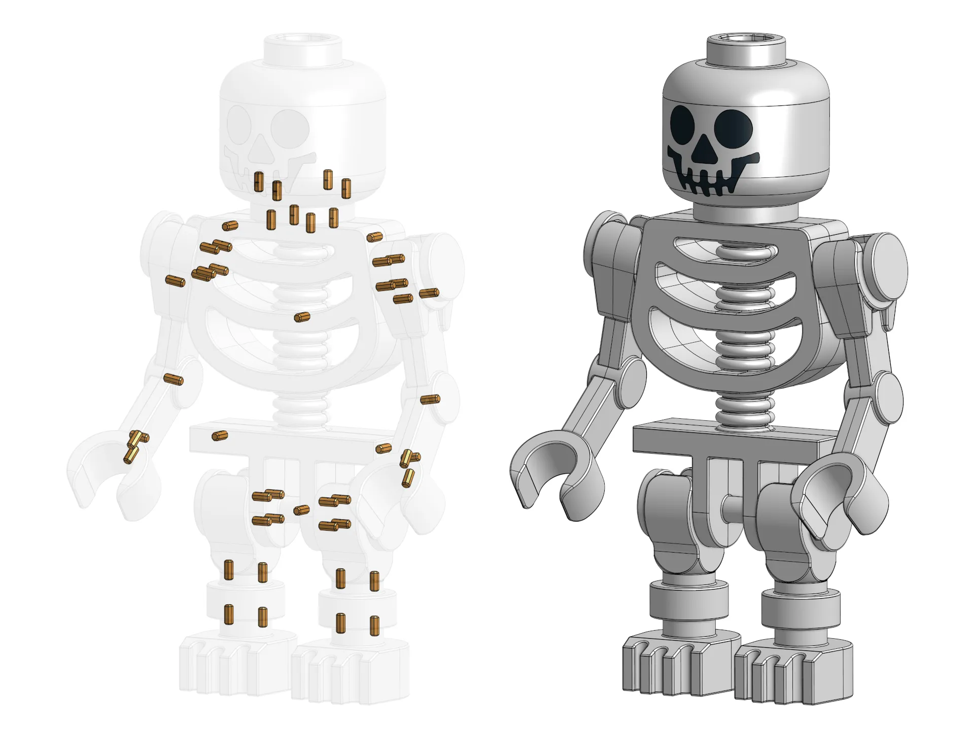 Mega Brick Skeleton (10:1 scale) by Julia Ebert. Download free STL model