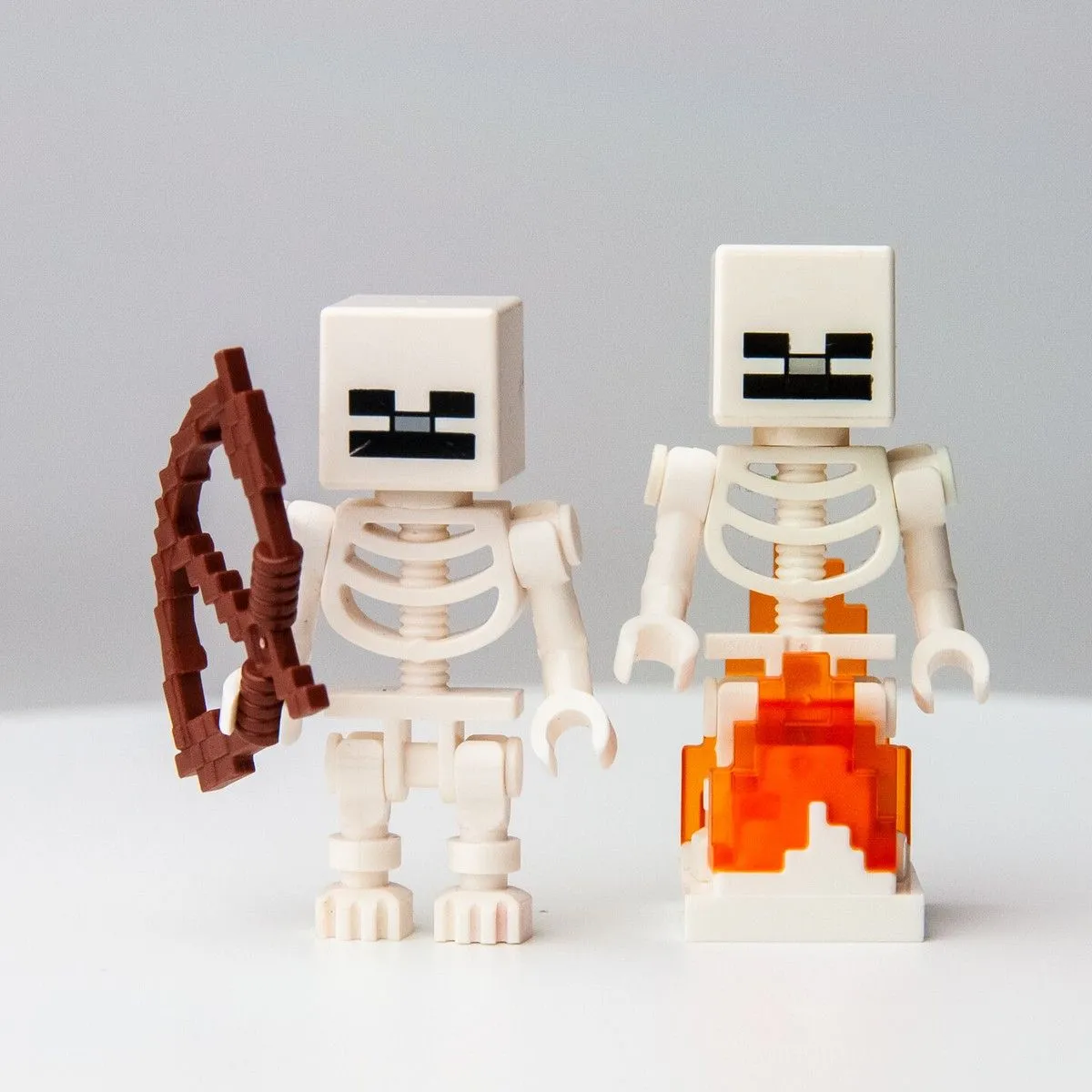 (Lot of 2) LEGO® Minecraft Skeleton w/ Flame (min011) Minifigure