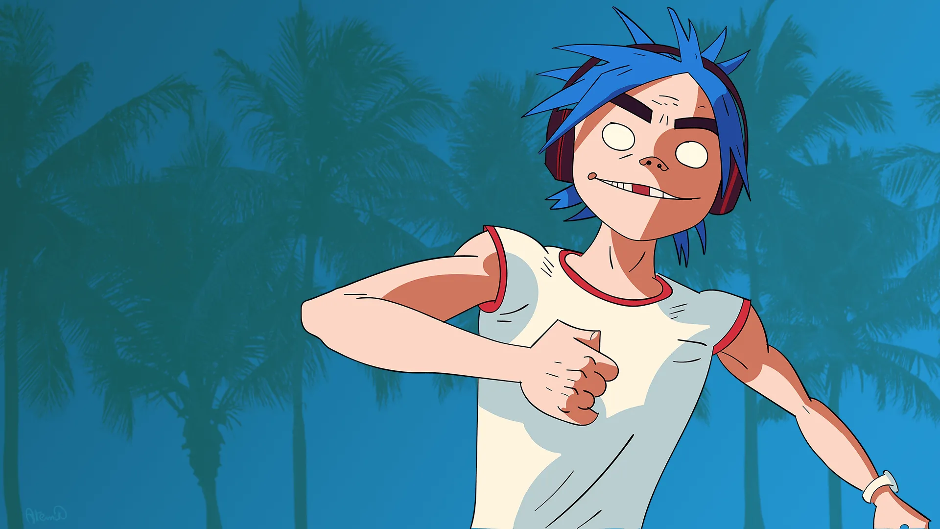 Download Music Illustration Gorillaz HD Wallpaperx1080