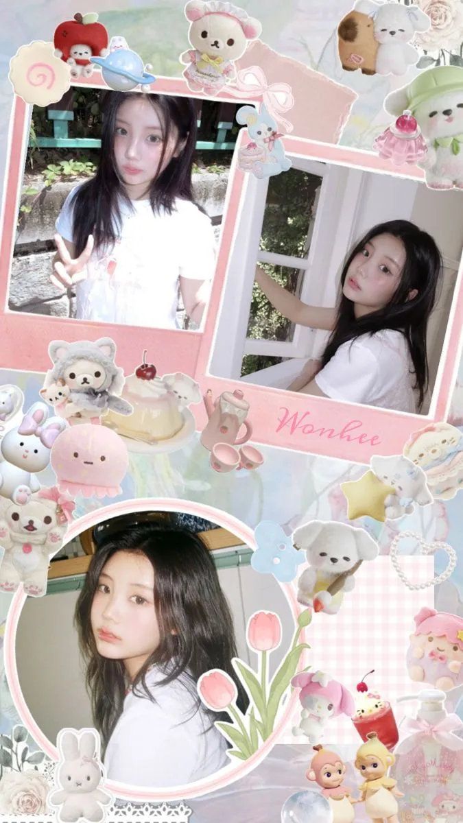ILLIT Wonhee Cute Aesthetic Wallpaper Collage