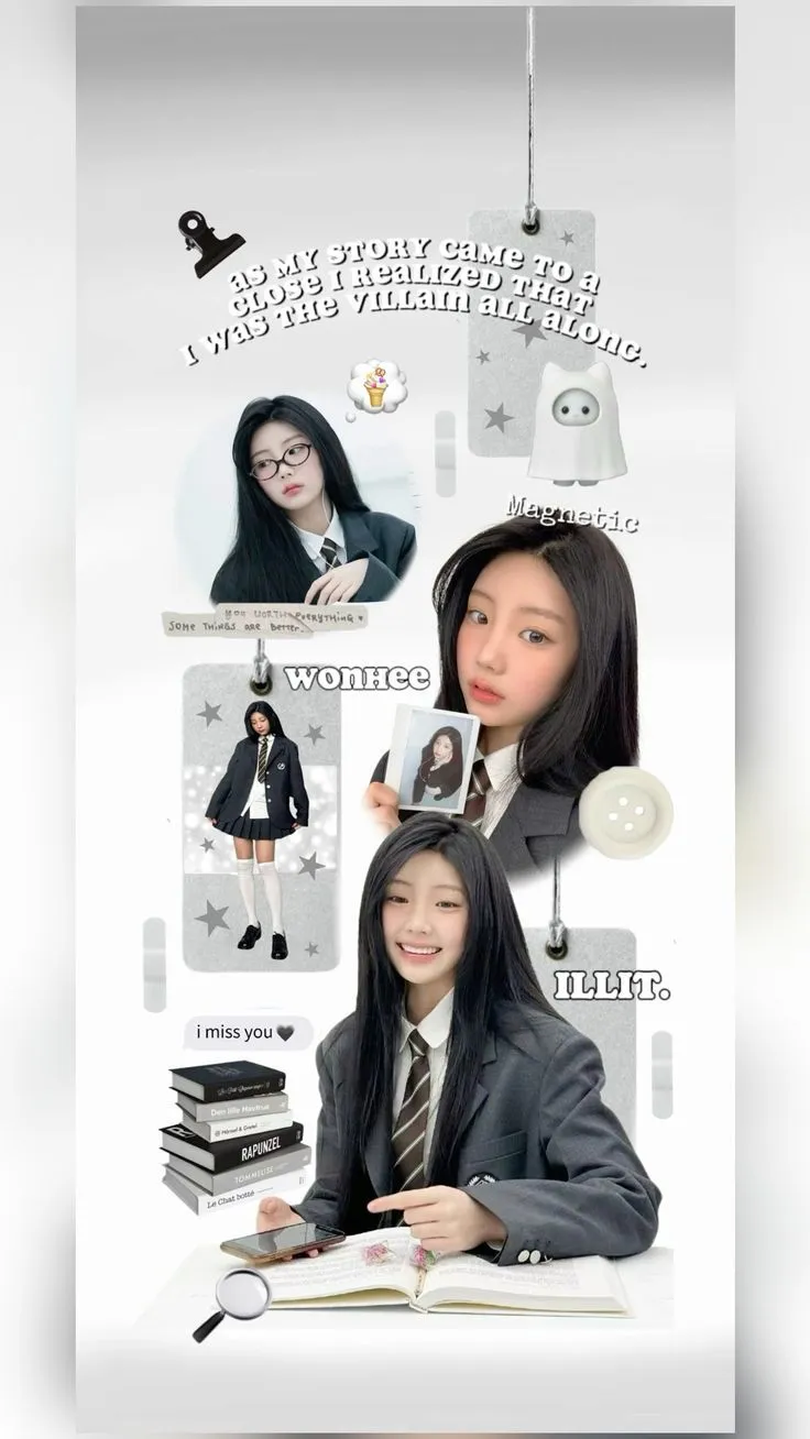 ILLIT Wonhee wall paper aesthetic y2k