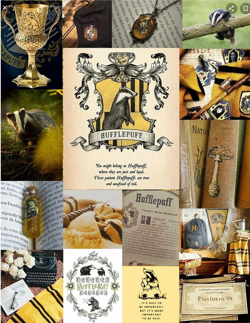 Hufflepuff collage, huffelpuff, lovely, HD phone wallpaper