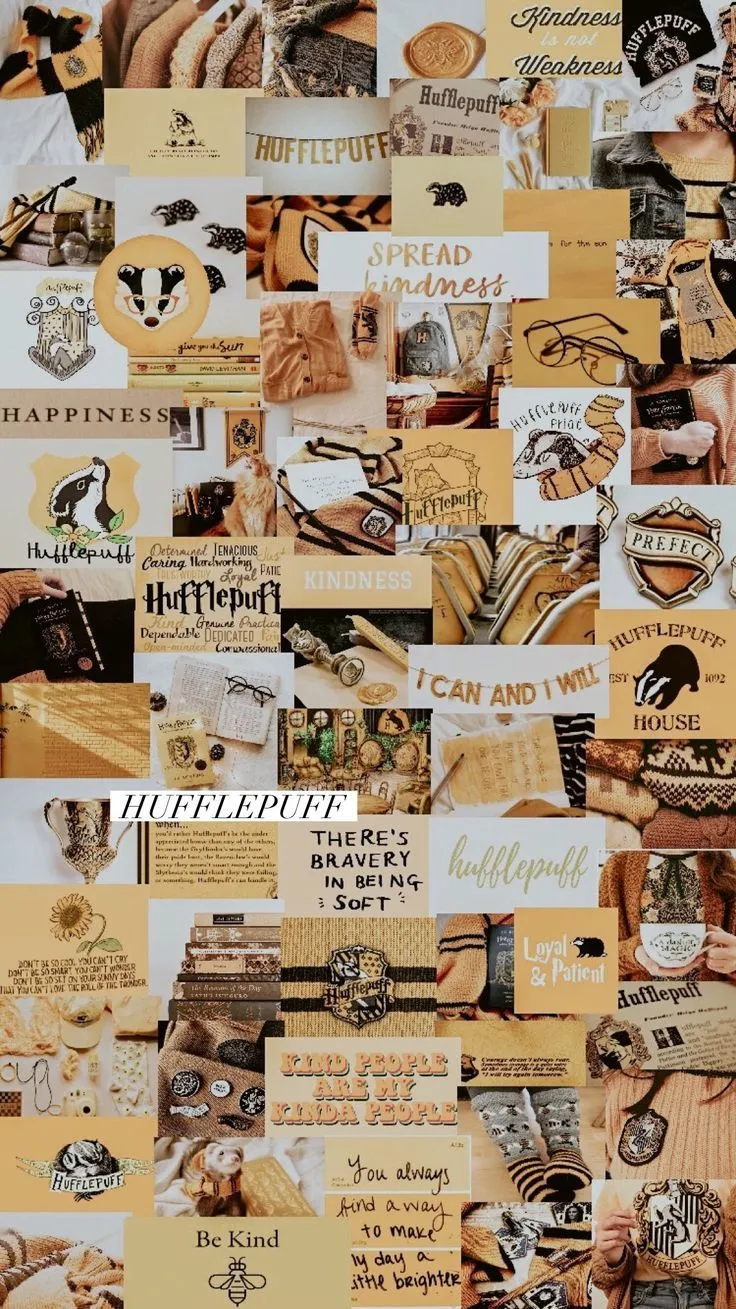 hufflepuff mood board. Harry potter wallpaper, Harry potter fandom, Harry potter