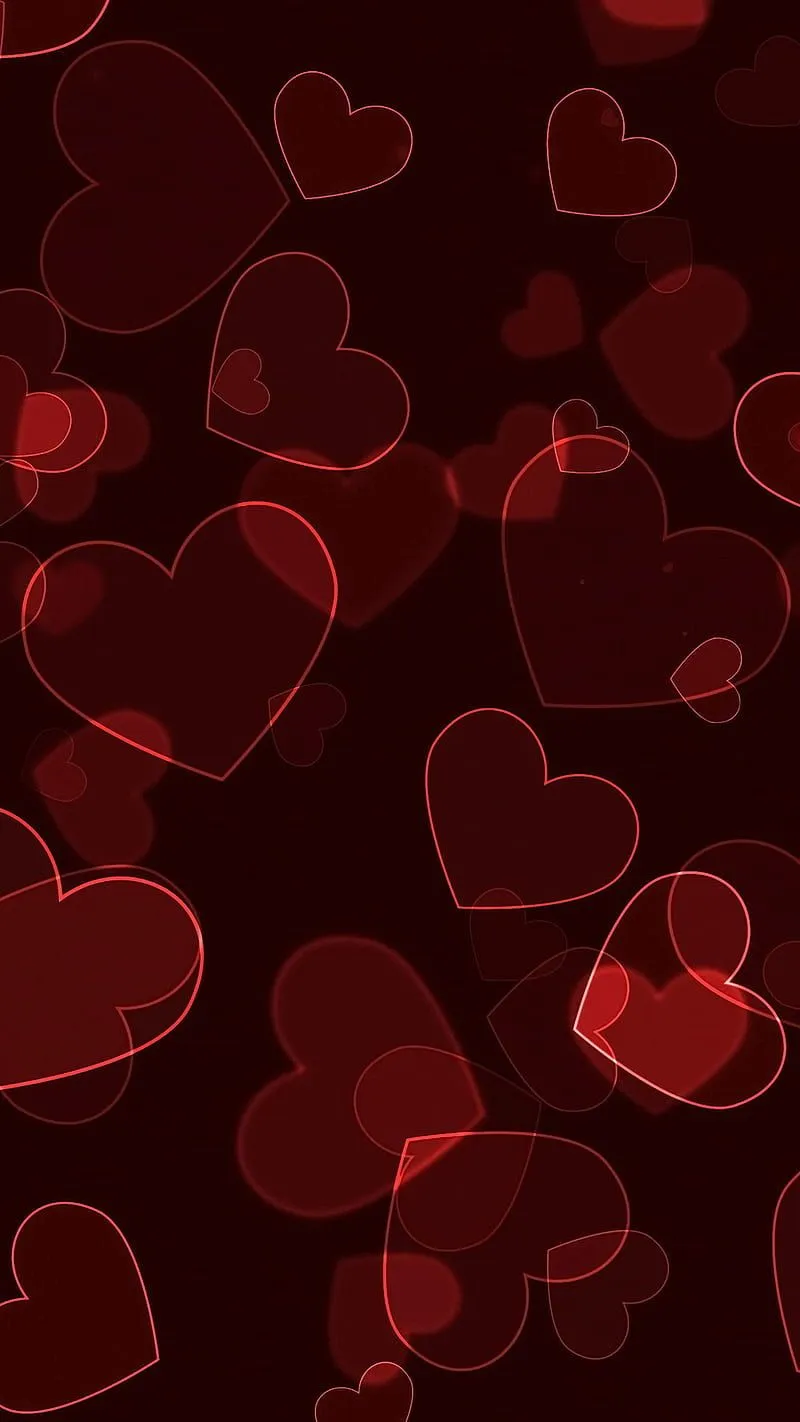 Neon Hearts, bokeh, corazones, love, neon, HD phone wallpaper