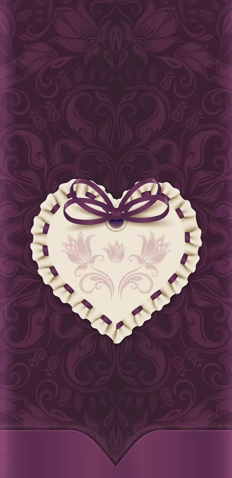 BeautifulHeartnBow, bonito, bow, chic, gothic, heart, love, maroon, red, HD phone wallpaper