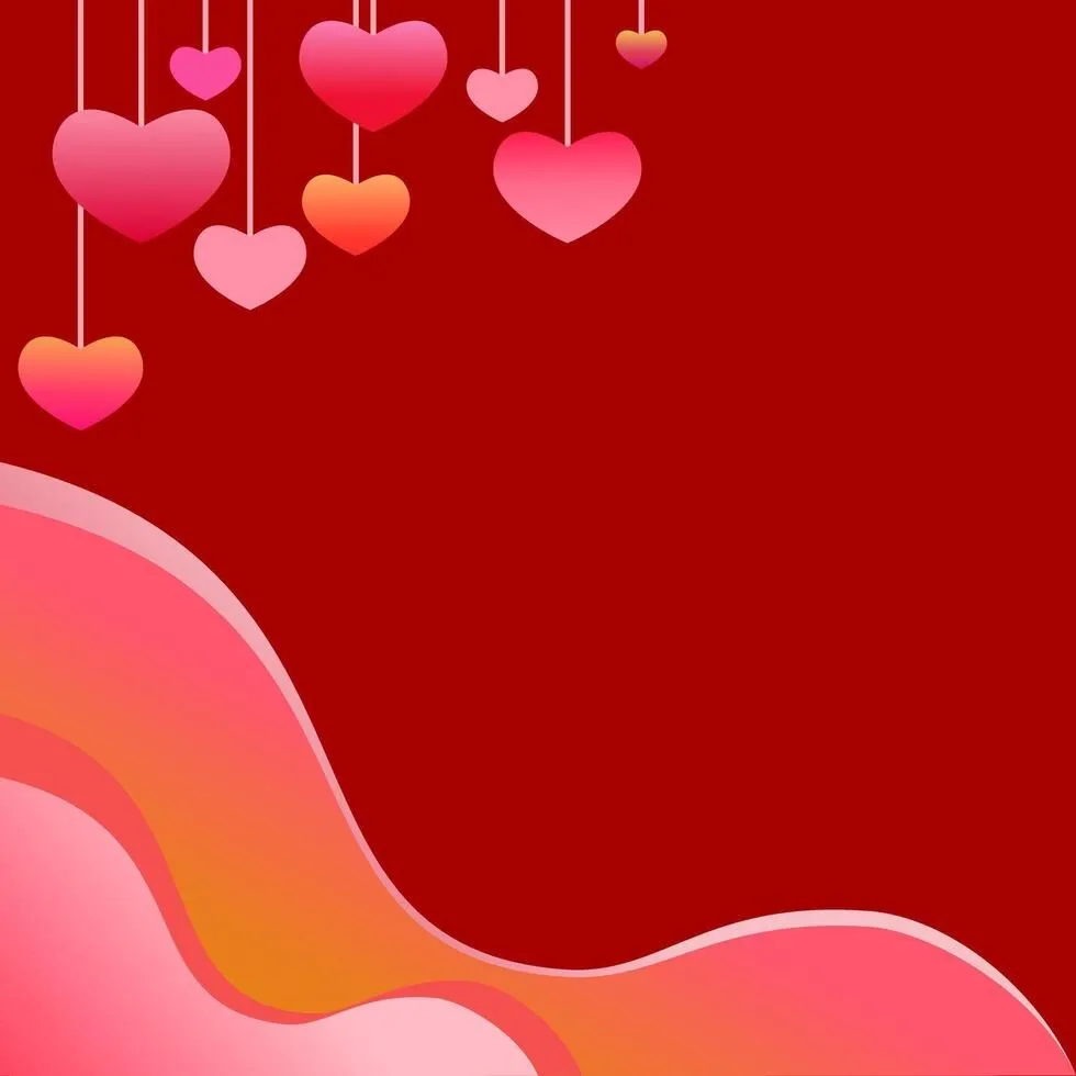 Valentines day maroon background with hearts