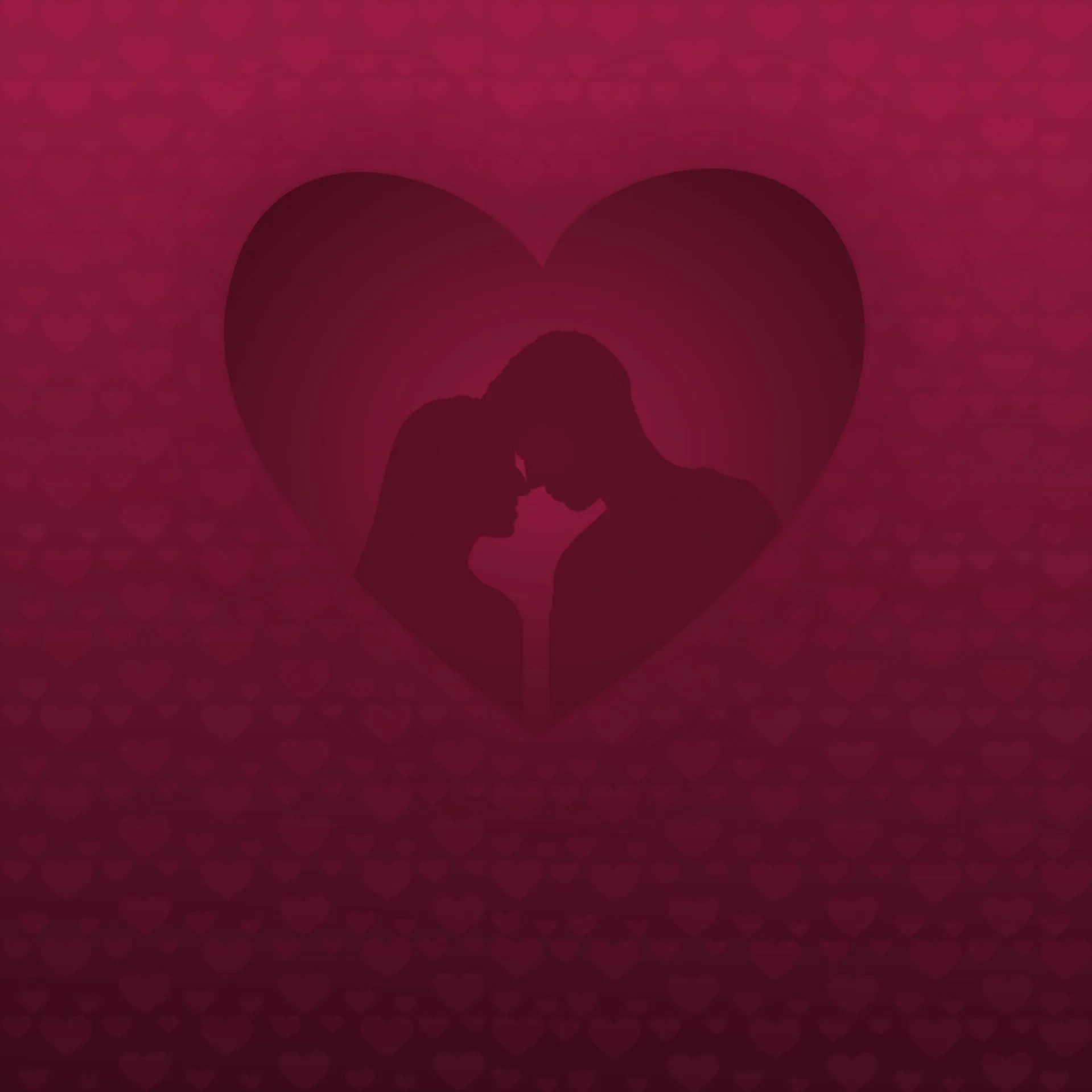 Heart, couple, reflection, background, burgundy background